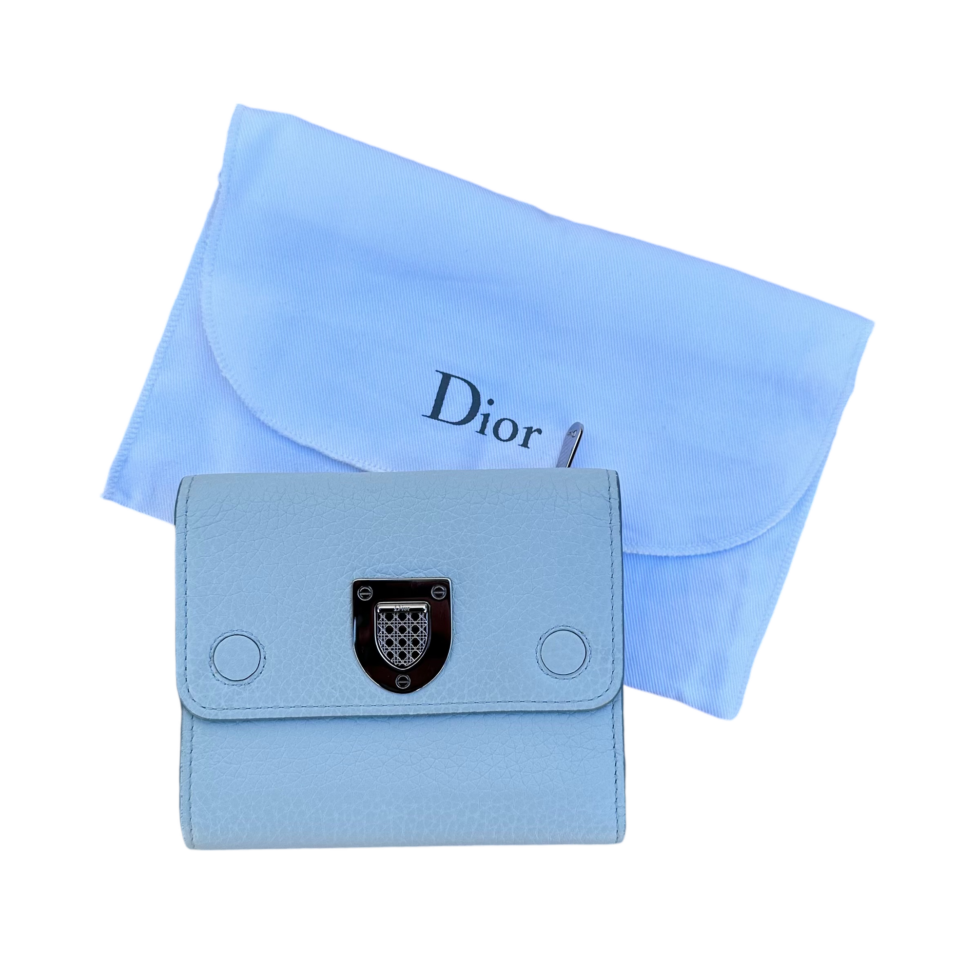 christian dior light blue wallet