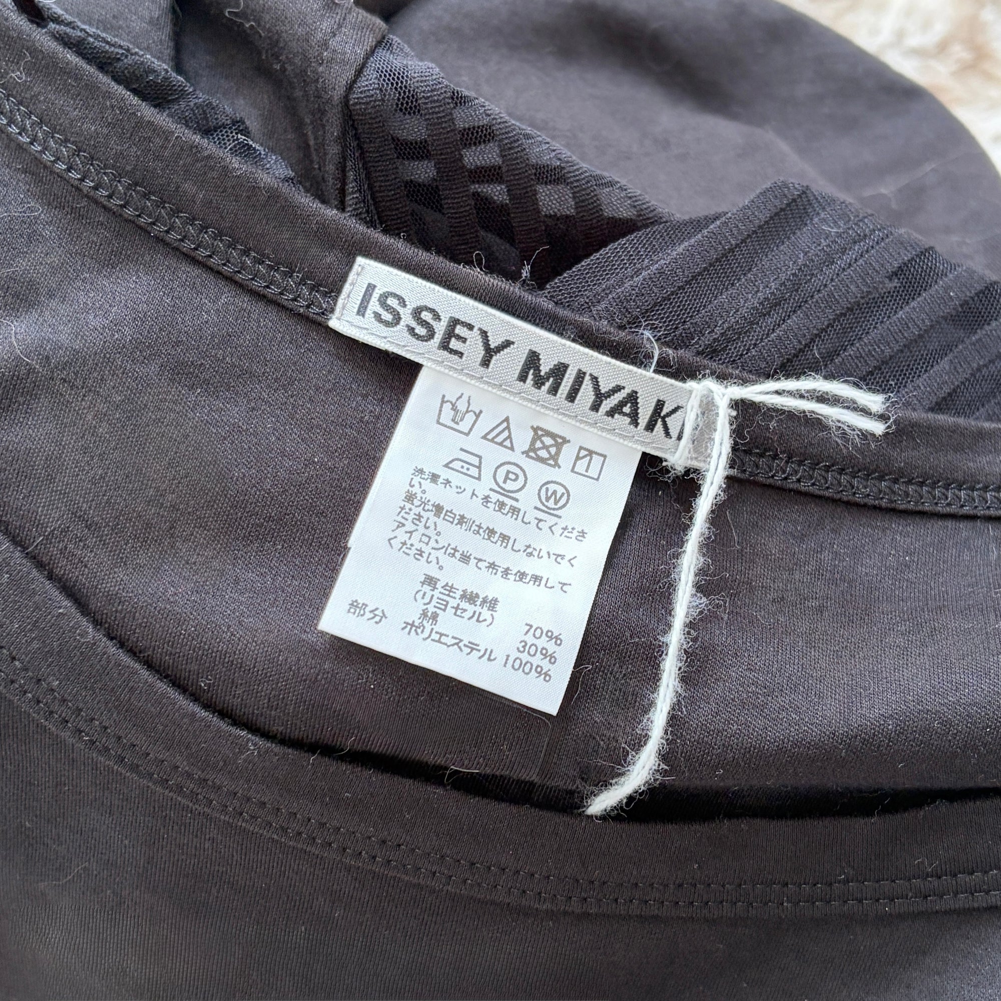 issey miyake black mesh top