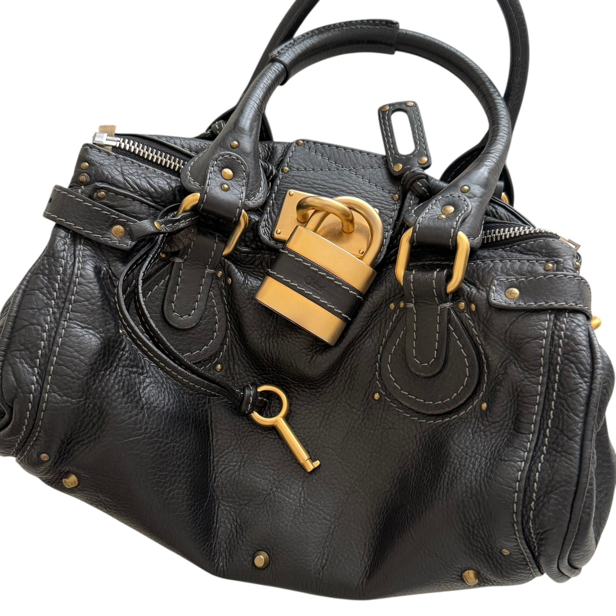 chloé 2000s black paddington bag