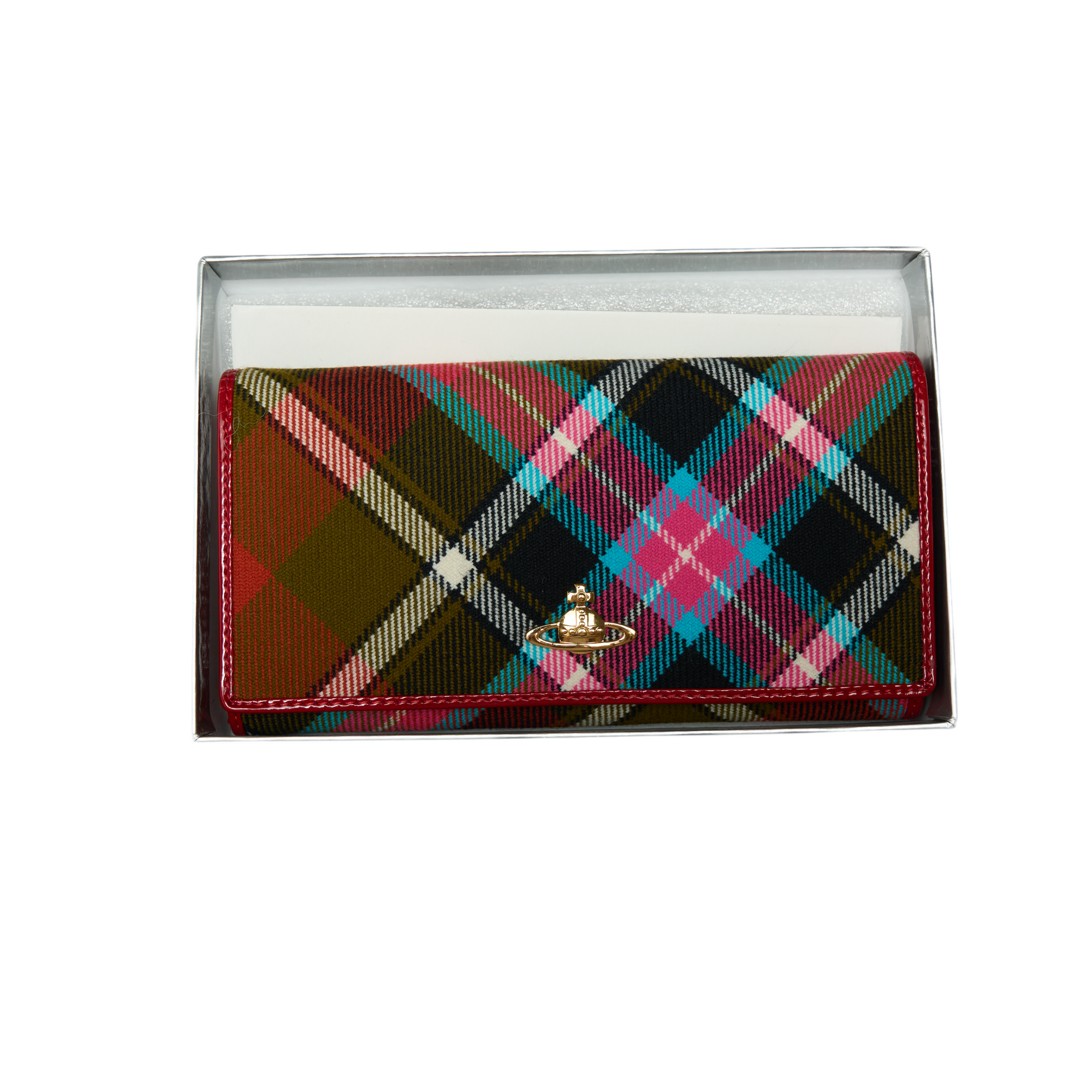 vivienne westwood plaid long wallet