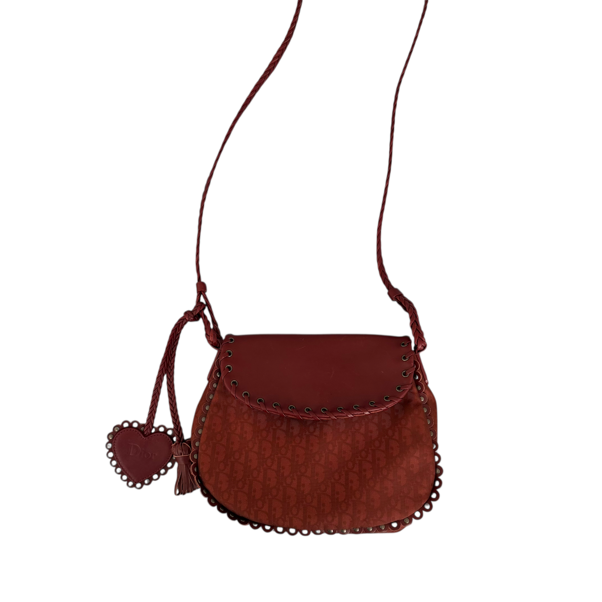 christian dior 2000s burgundy red trotter bag