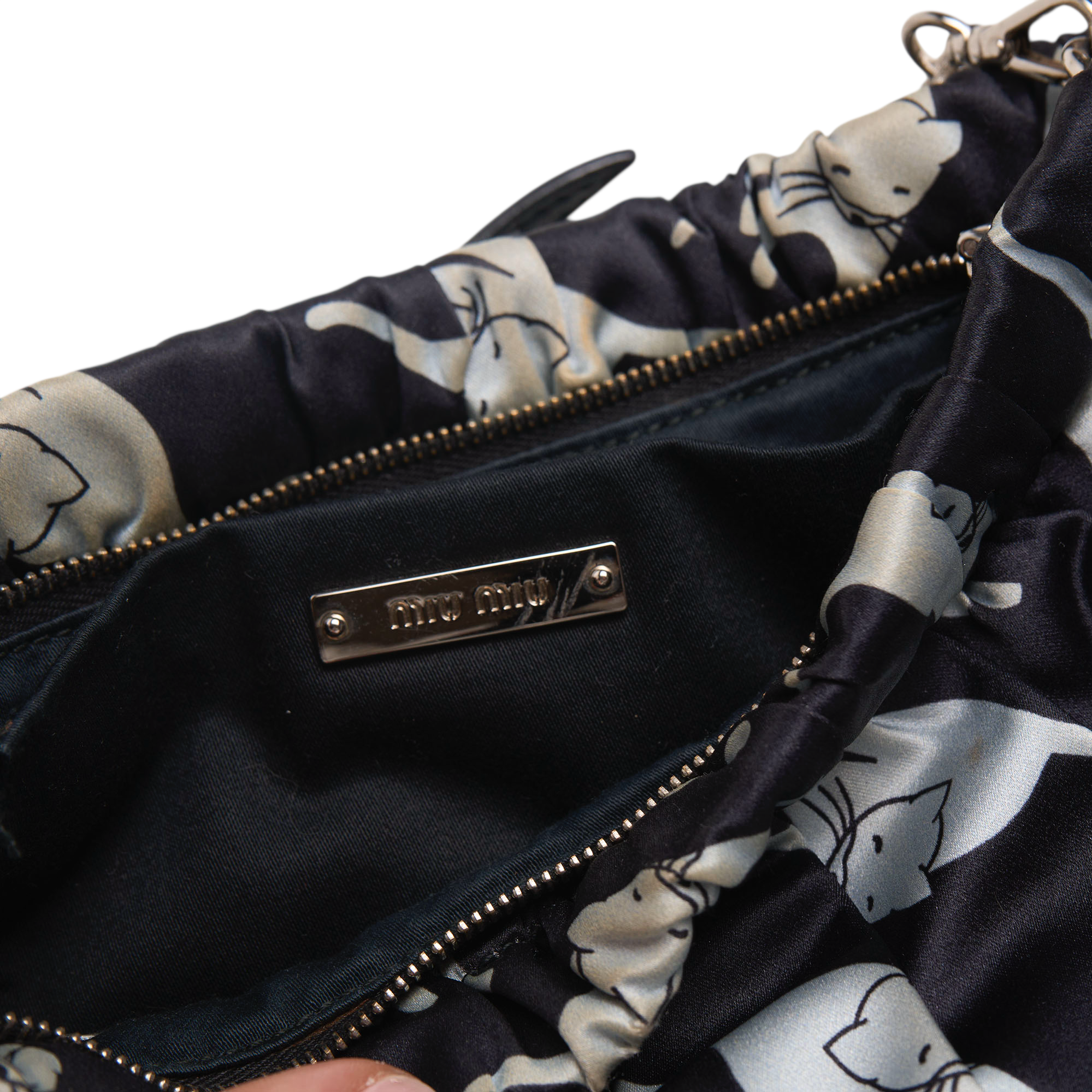 miu miu black cat bag
