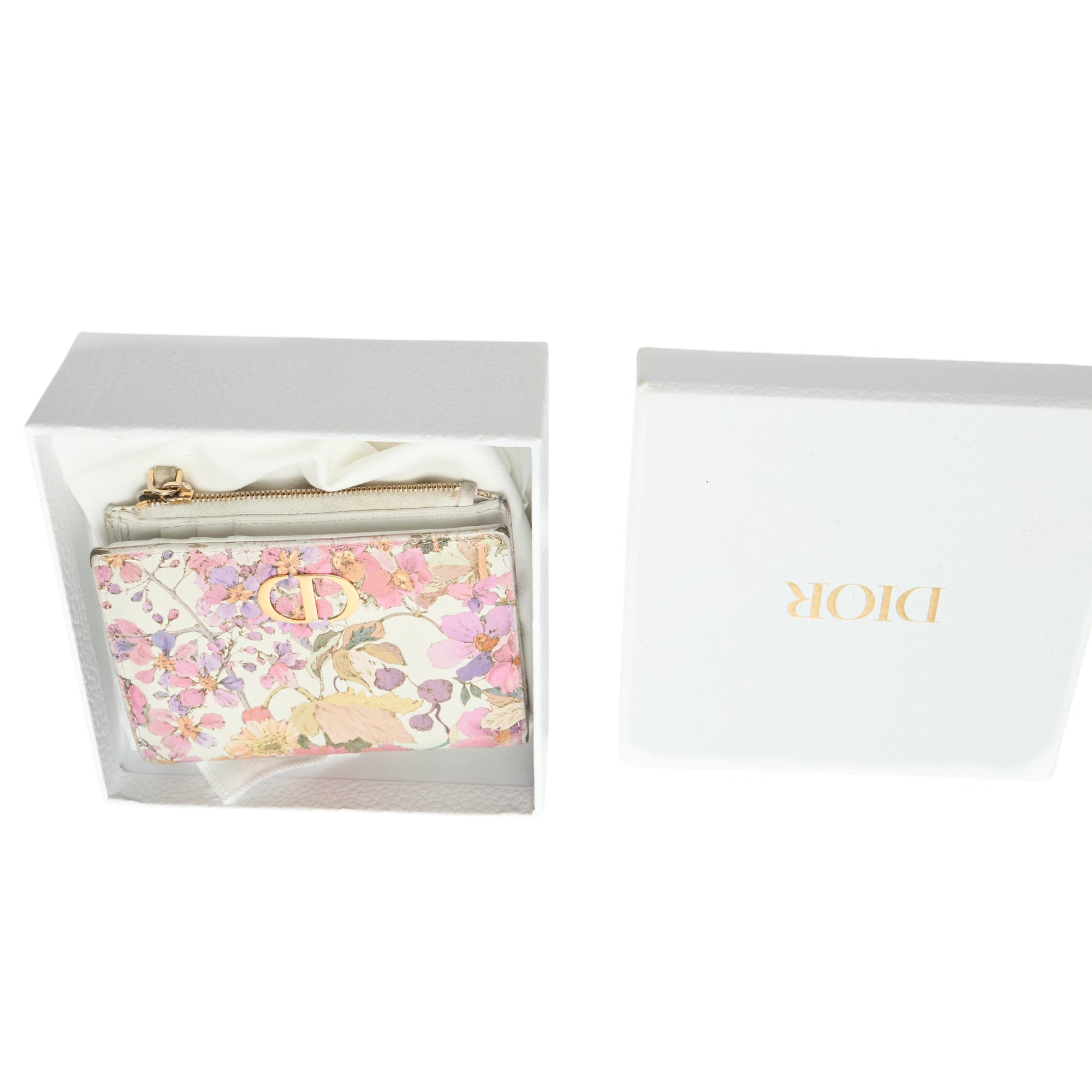 christian dior 2000s white floral wallet