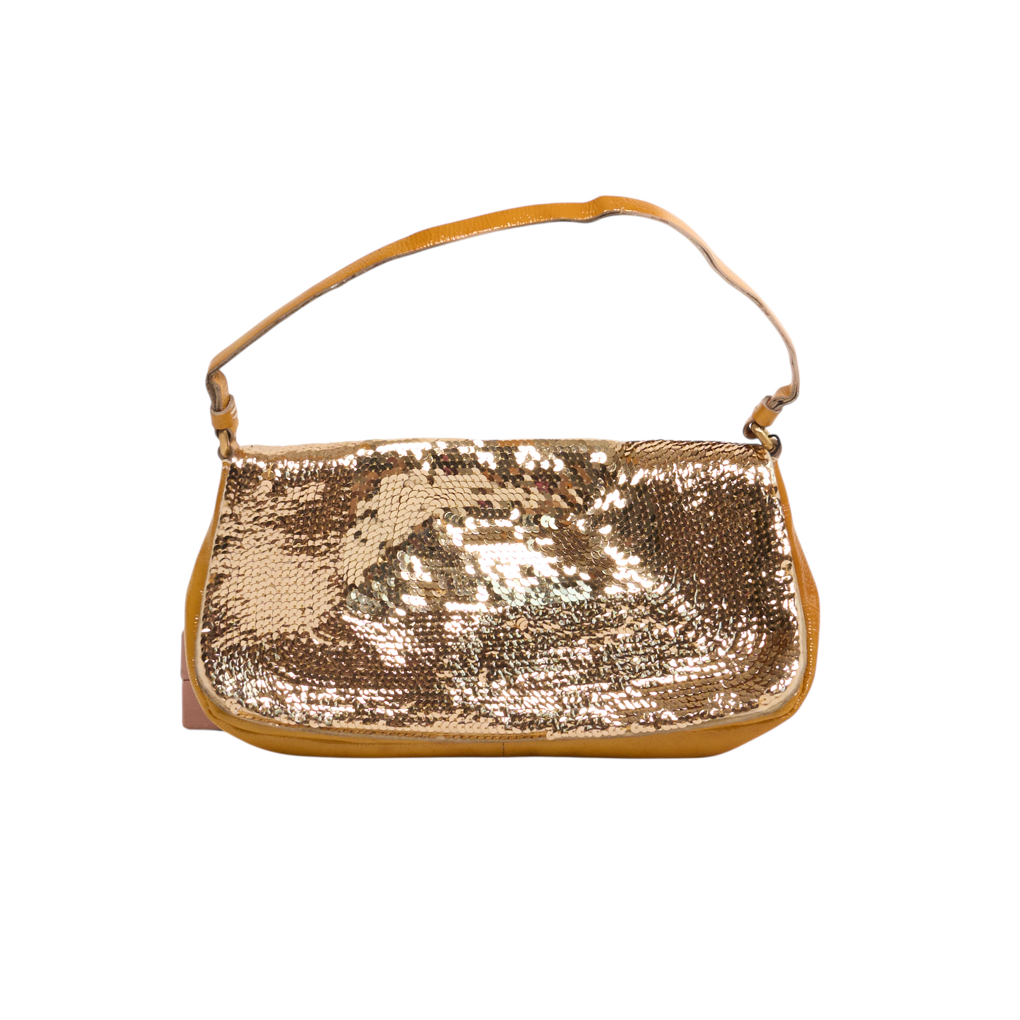 miu miu 2000s yellow shoulder bag