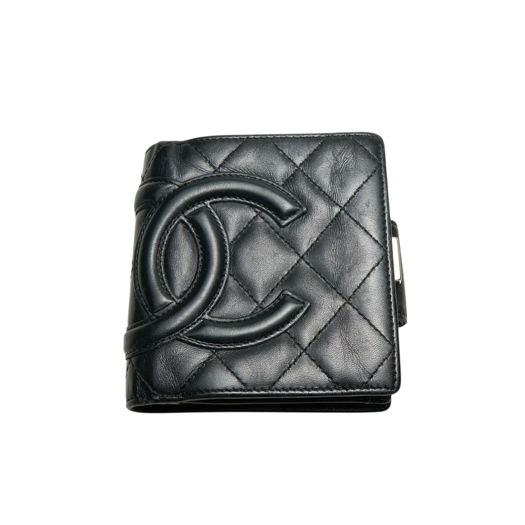 chanel 2000s black cambon wallet