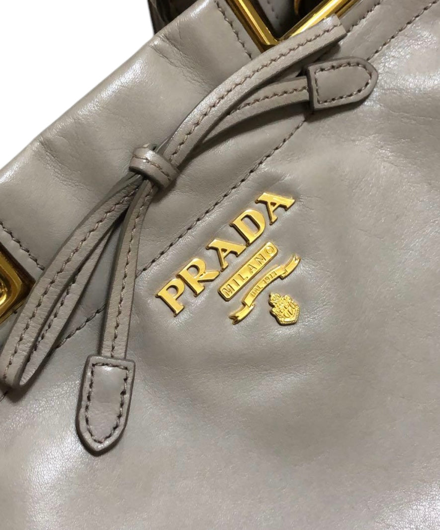 prada gray shoulder bag