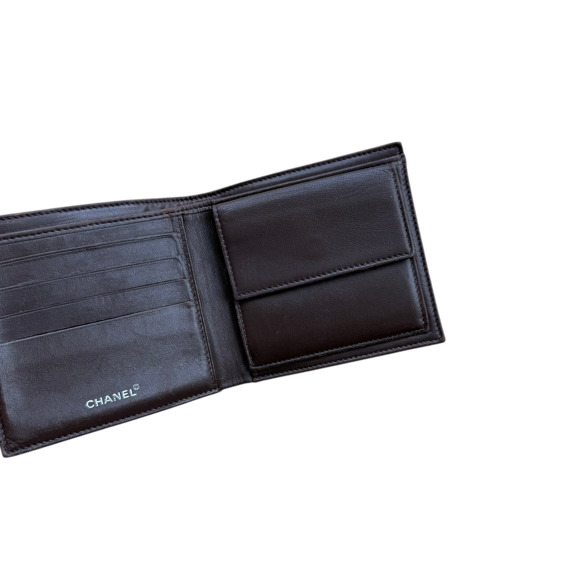chanel 2000s brown wallet