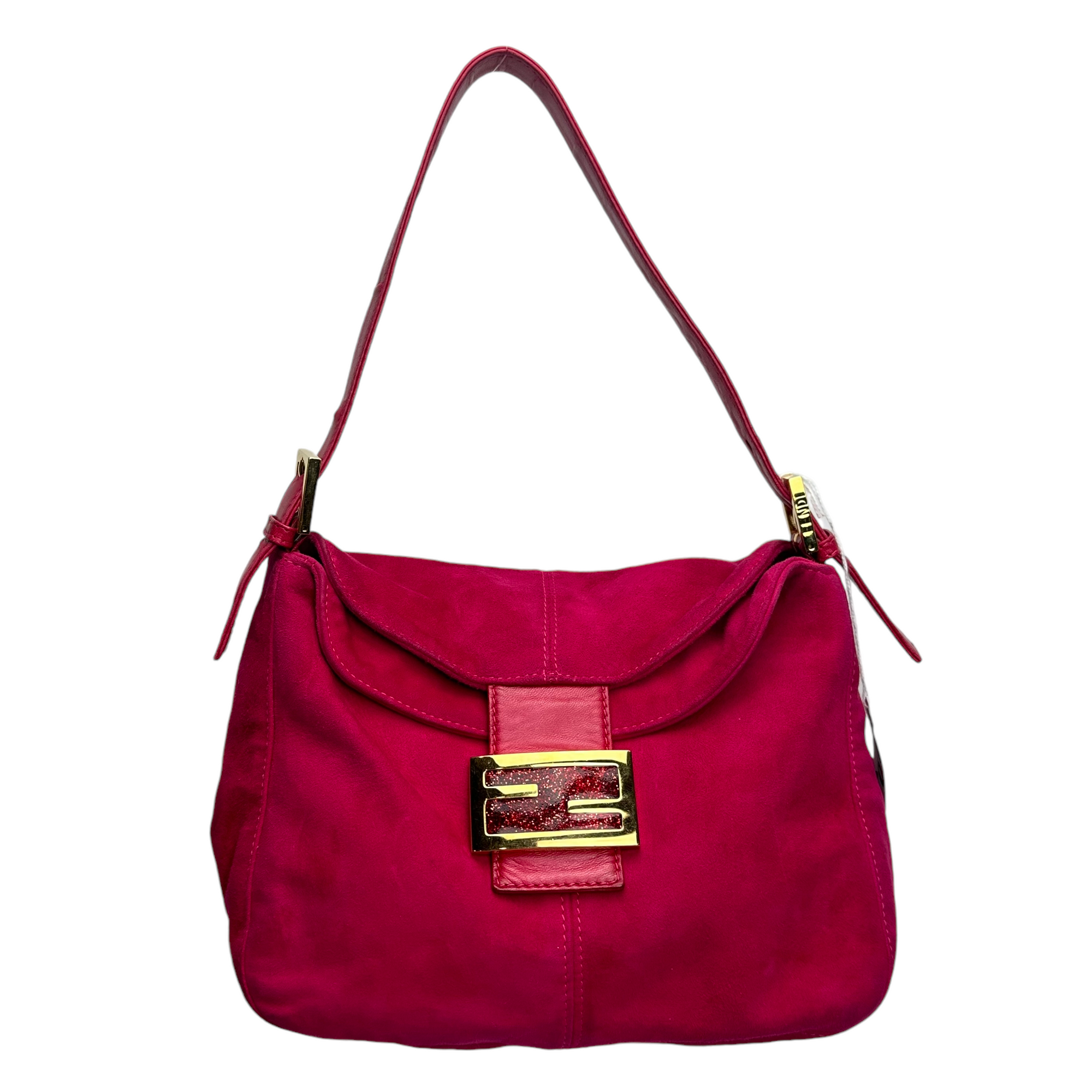 fendi 2000s pink suede mamma baguette