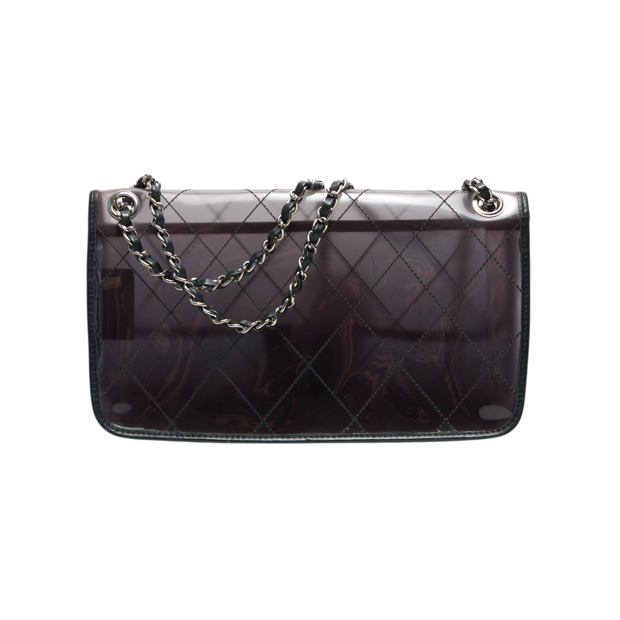 chanel 2000s black pvc bag