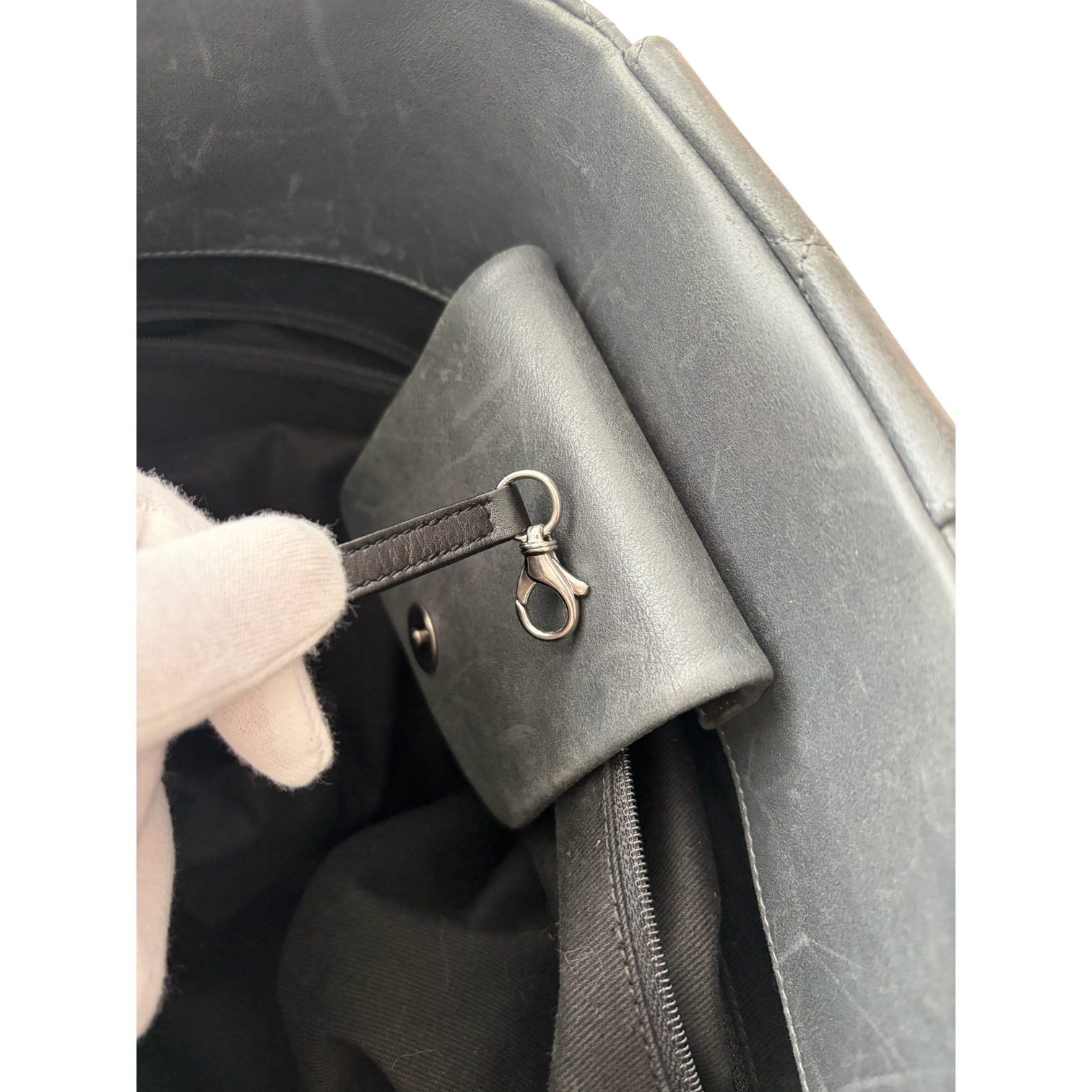 chanel 2000s gray tote bag