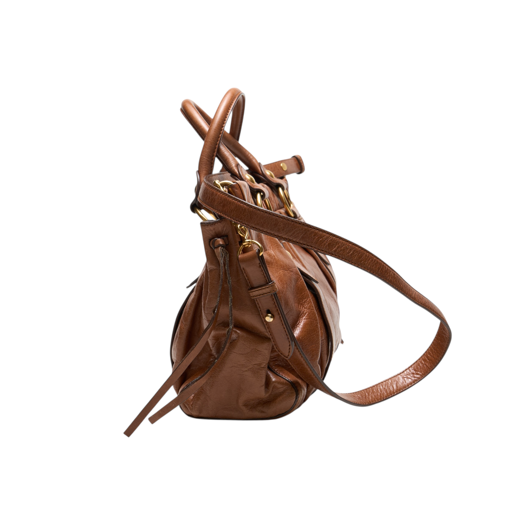 miu miu 2000s brown vitello bag