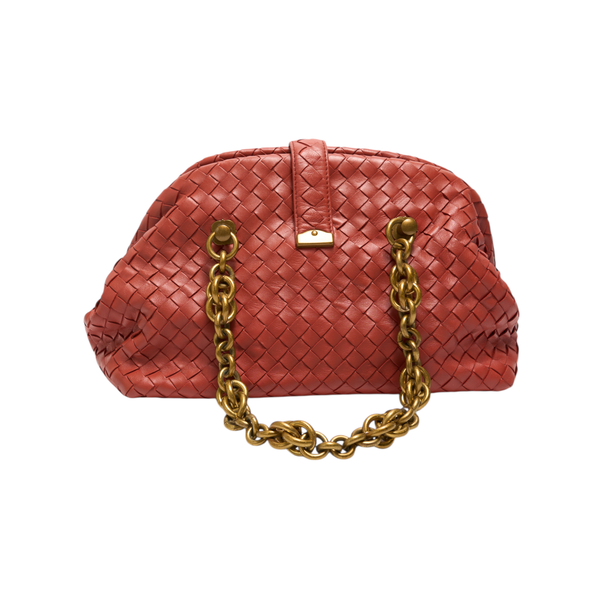 bottega veneta 2000s orange shoulder bag