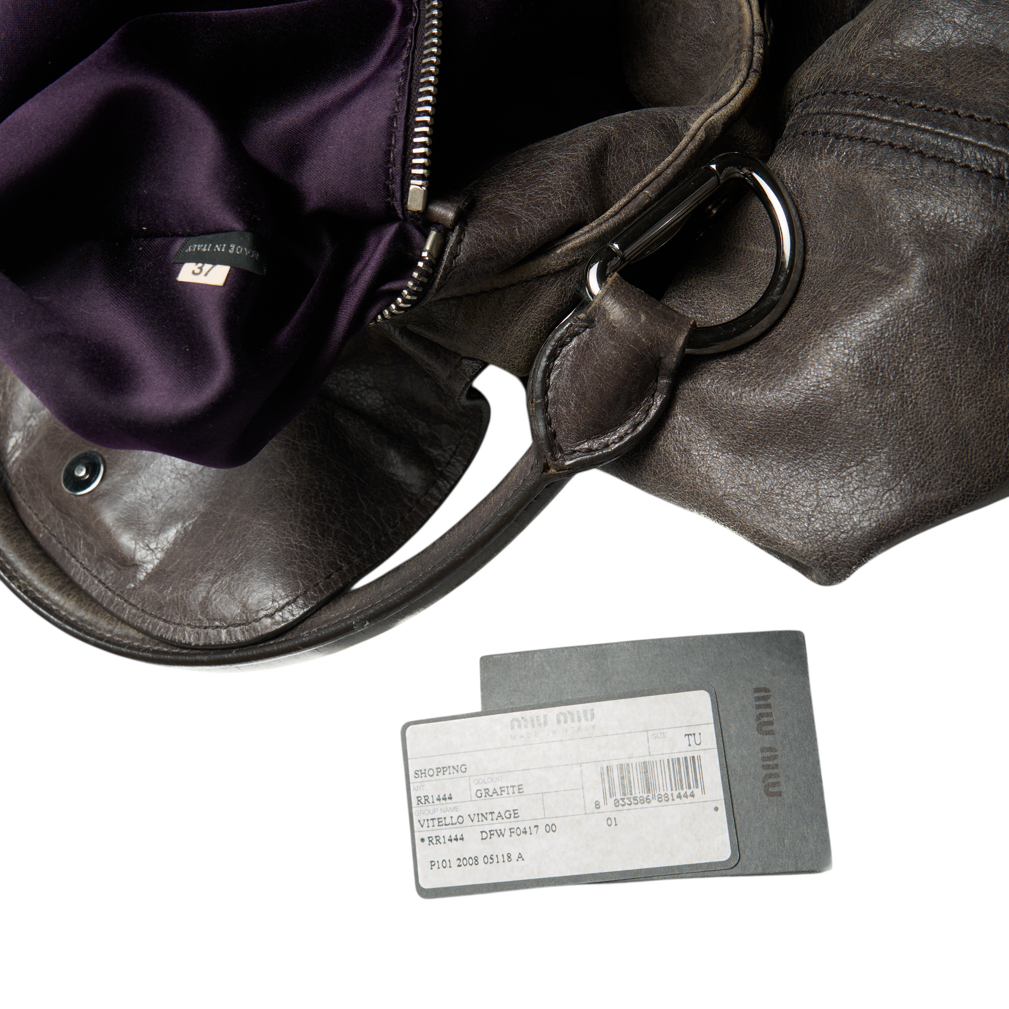 miu miu 2000s gray shoulder bag