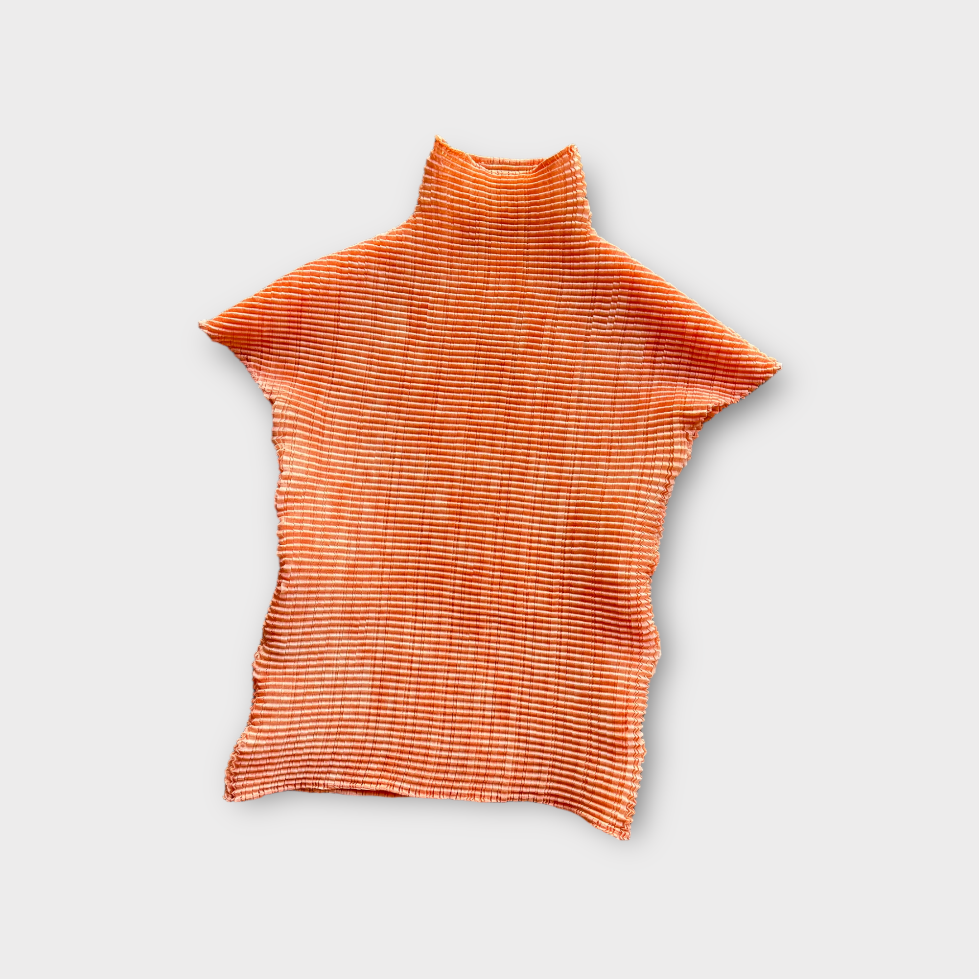 issey miyake orange pleated top