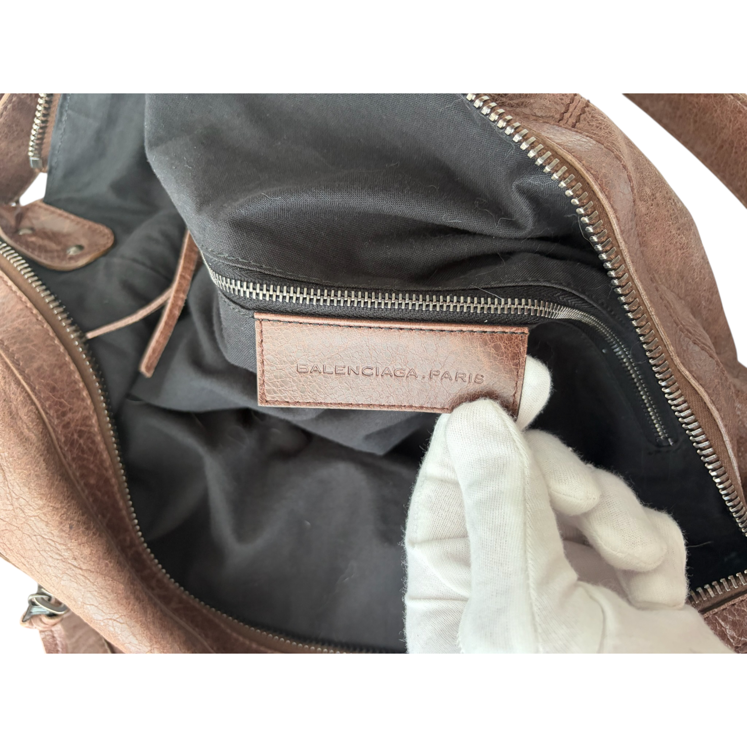 balenciaga 2000s brown large hobo bag