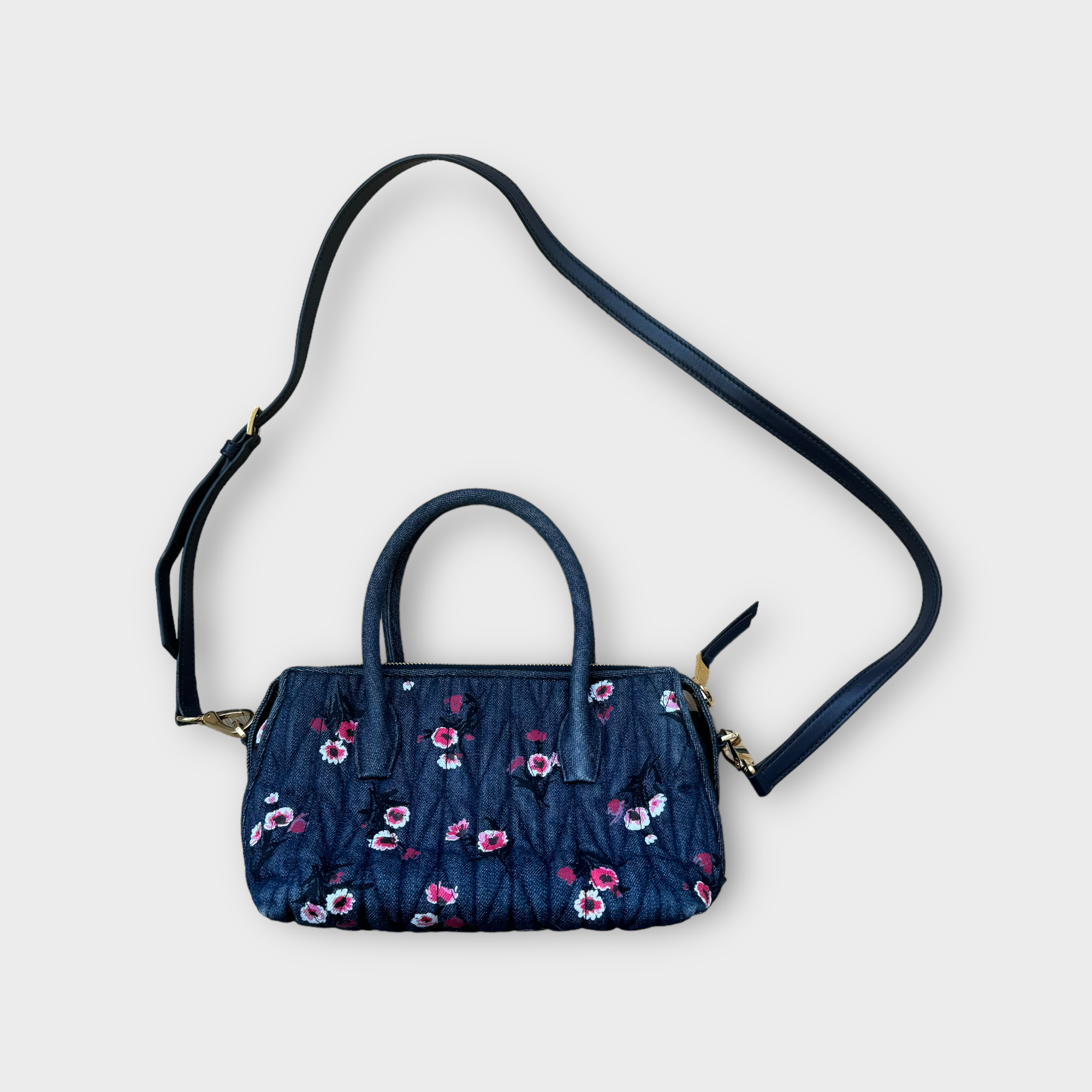 miu miu denim matelassé shoulder bag