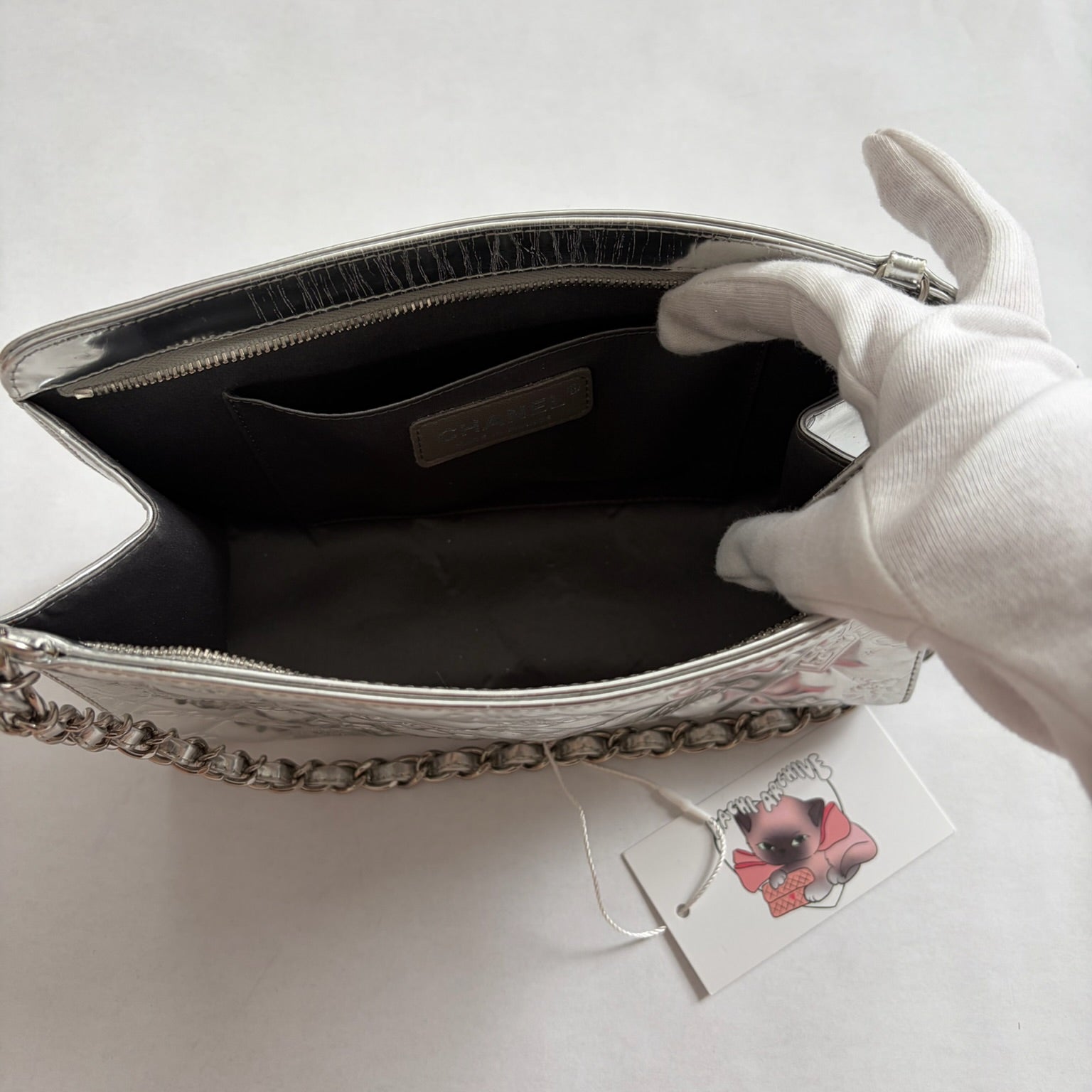 chanel 2000s silver lucky charms bag