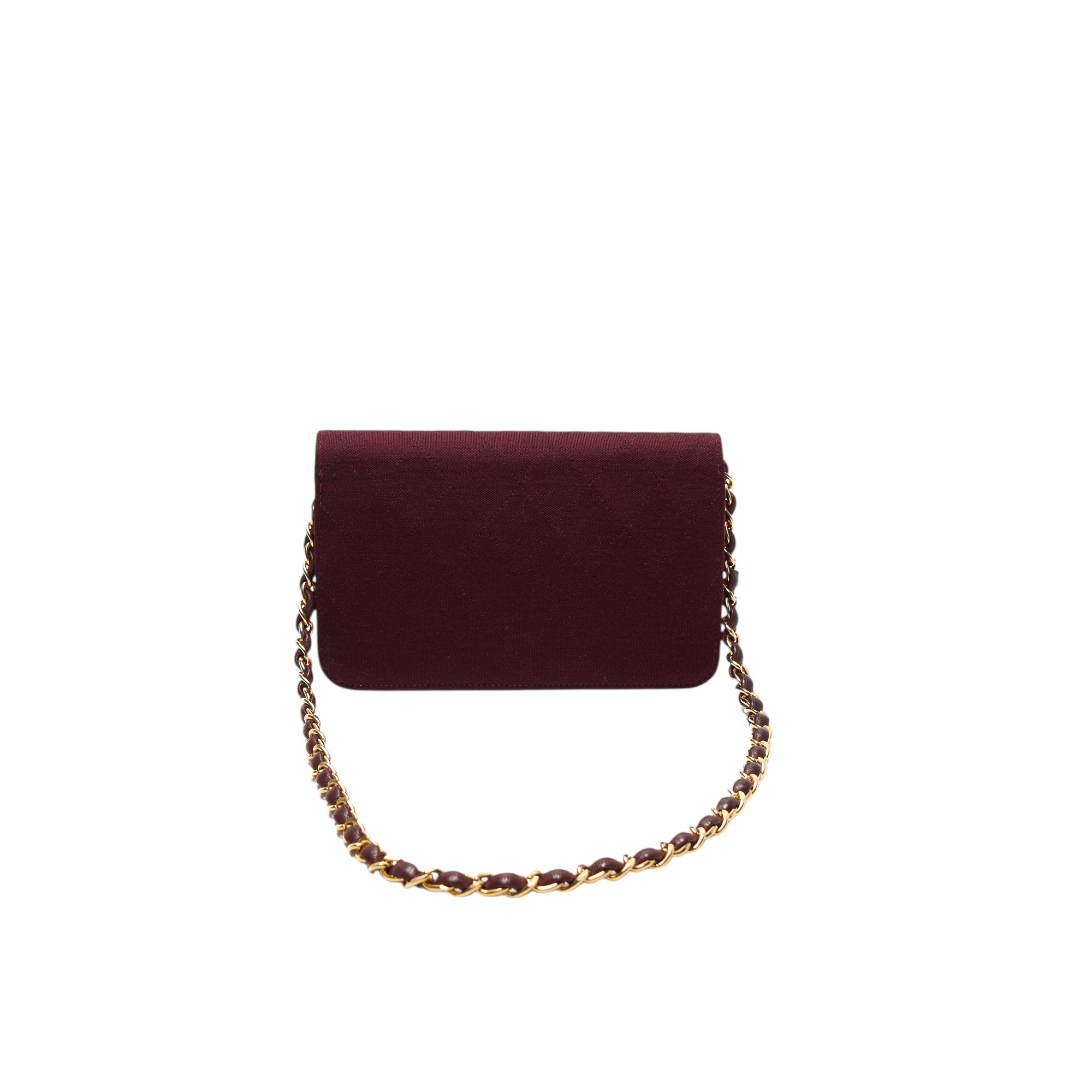 chanel burgundy wallet on chain bag