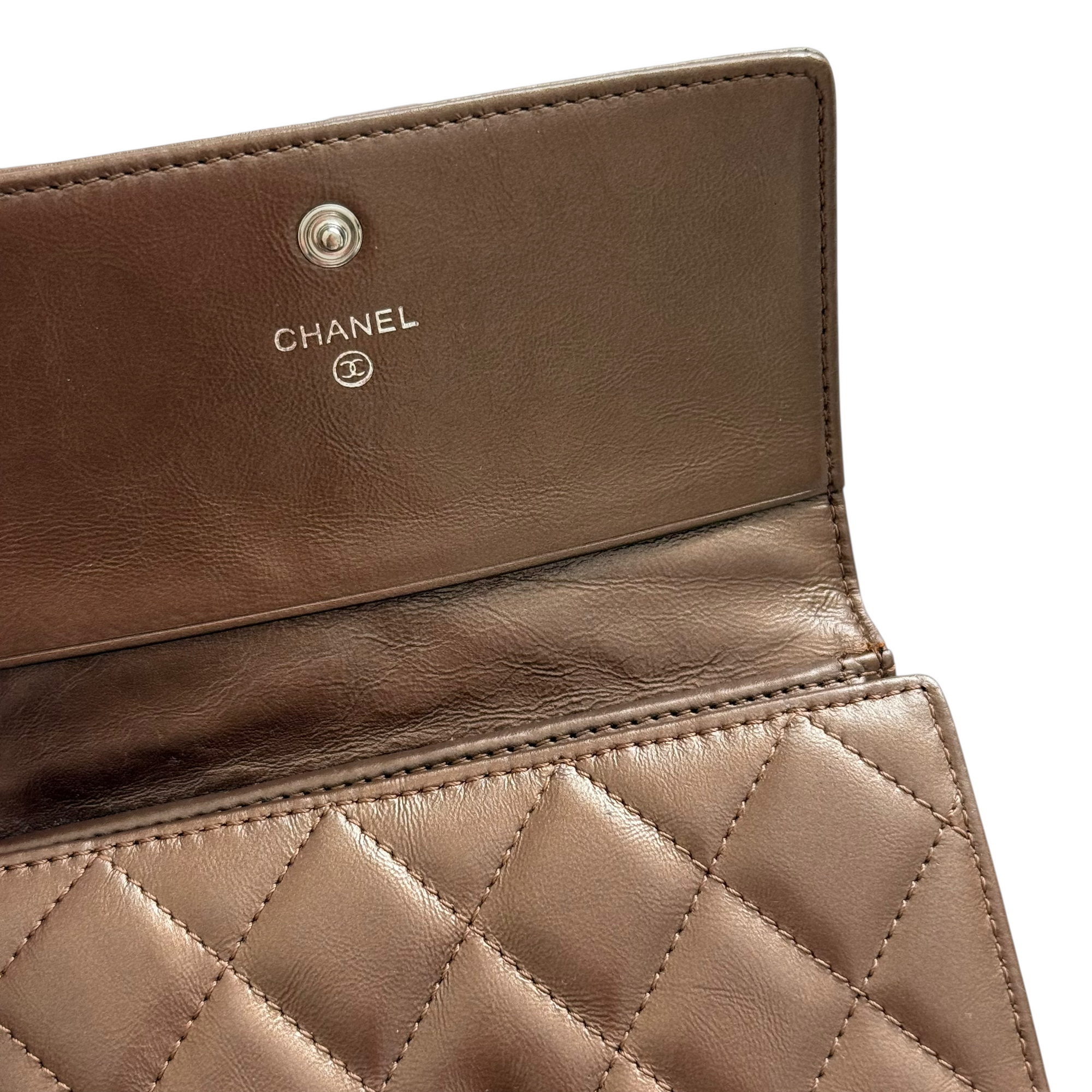 chanel 2000s brown wallet