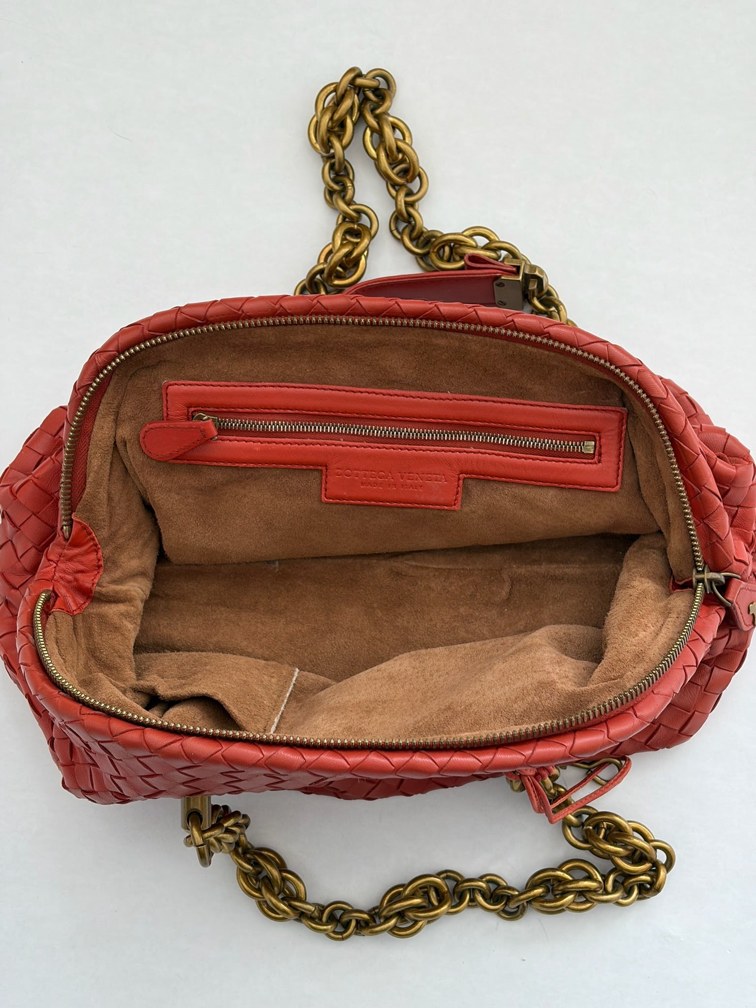bottega veneta 2000s orange shoulder bag