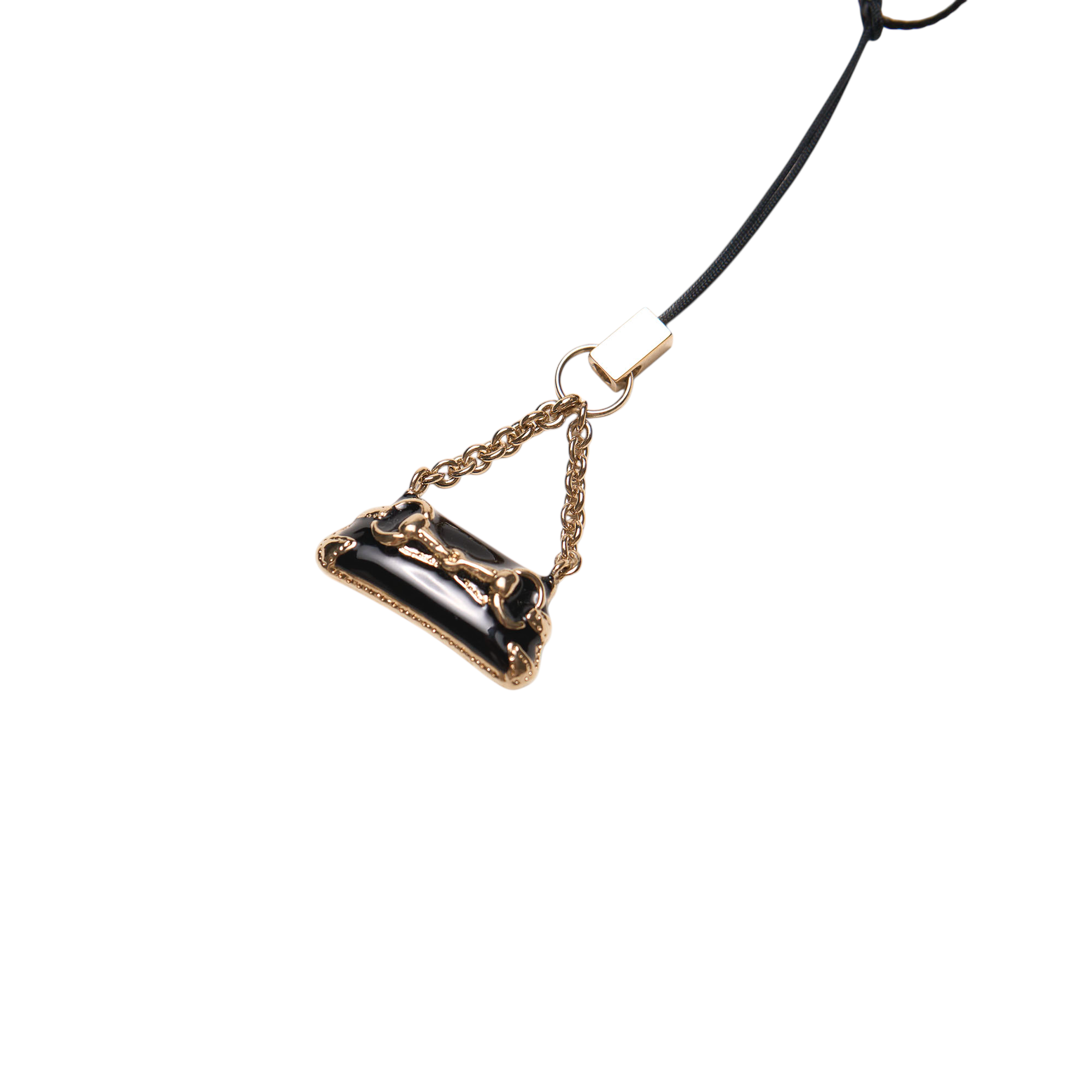 gucci 2000s black horsebit keychain