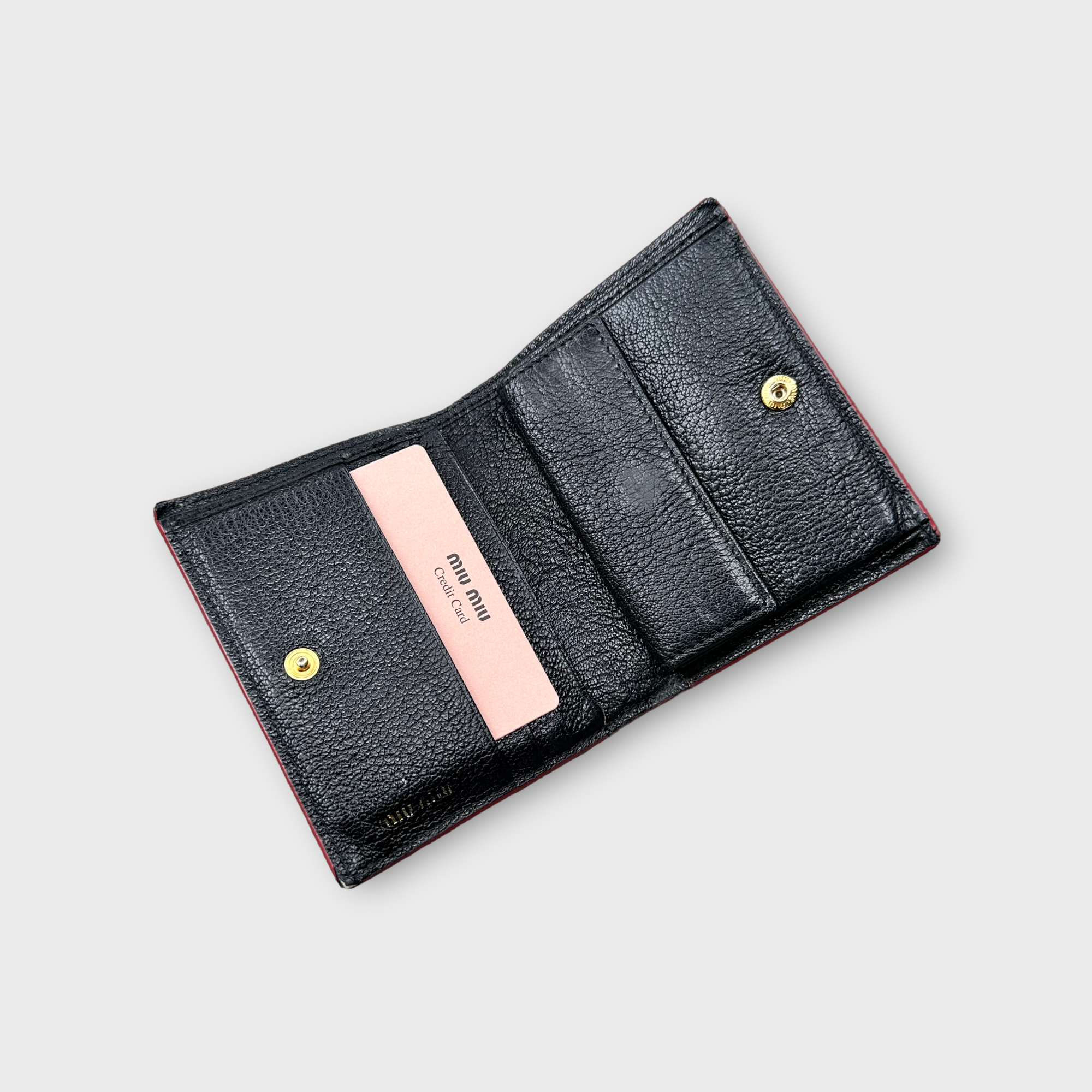 miu miu black heart wallet