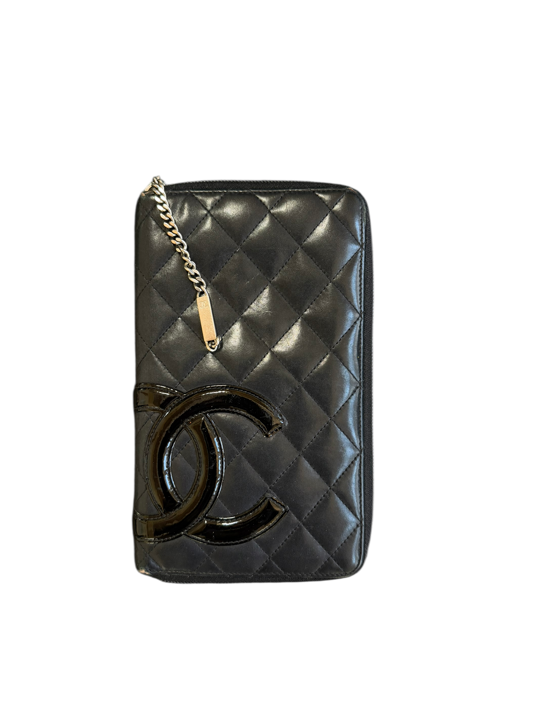 chanel 2000s black cambon wallet clutch