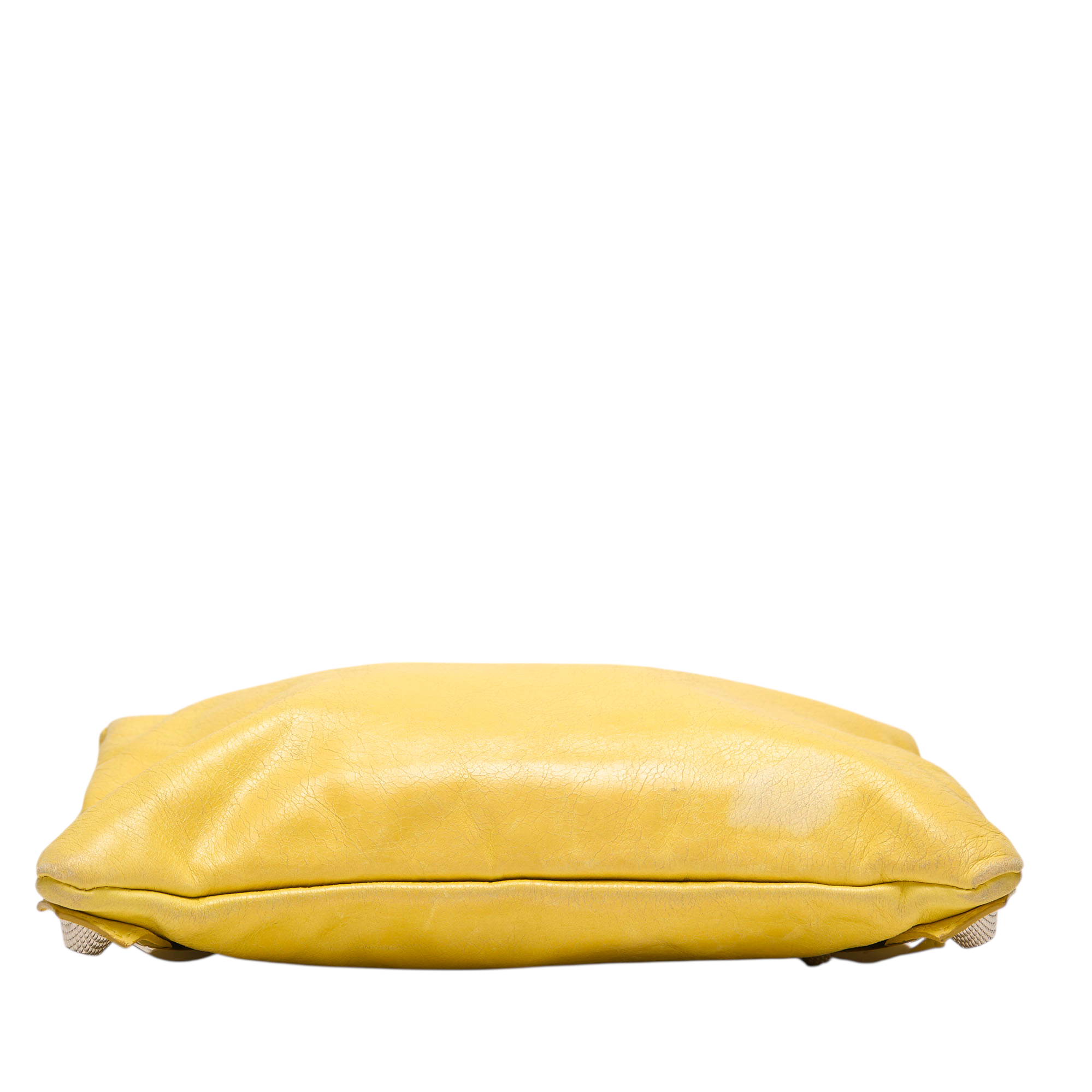 balenciaga 2000s yellow city clutch bag