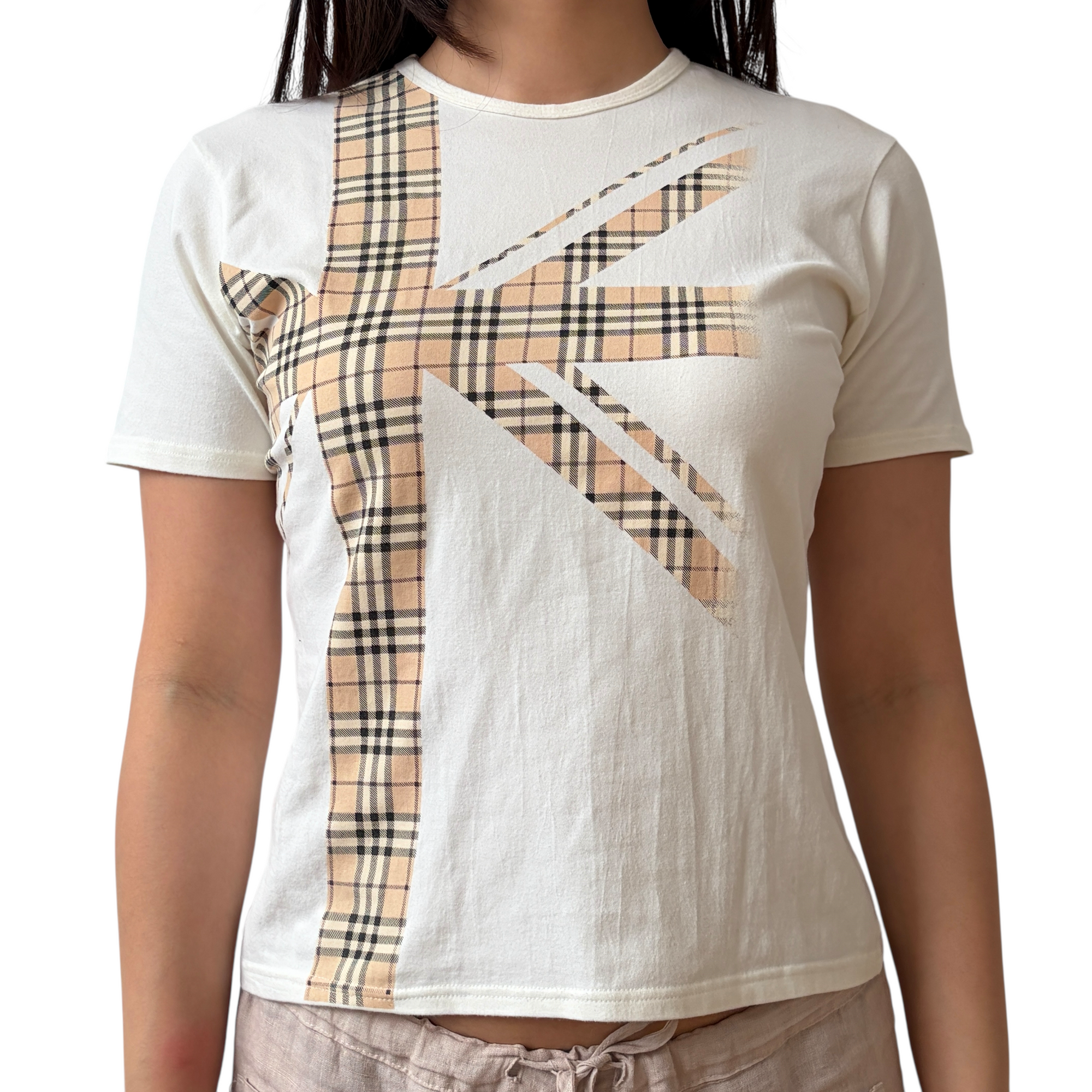 burberry white flag top