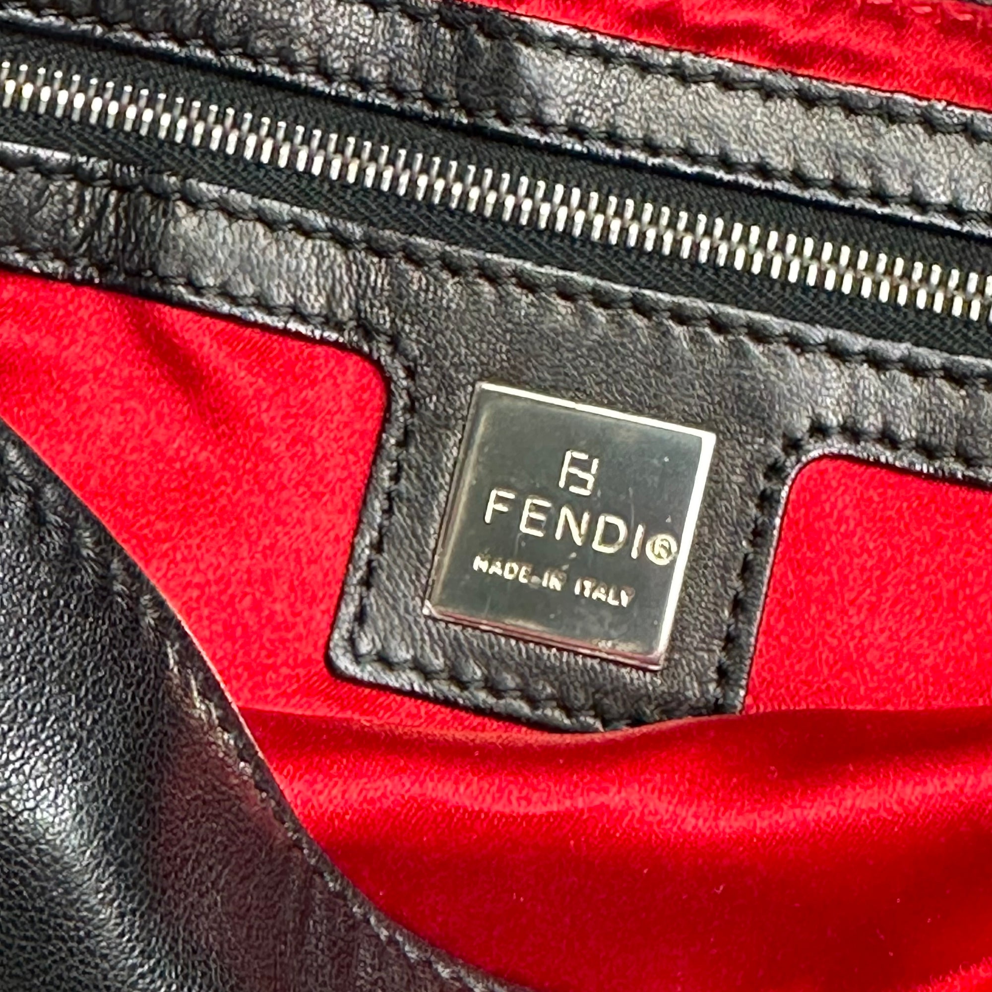 fendi 2000s black baguette bag