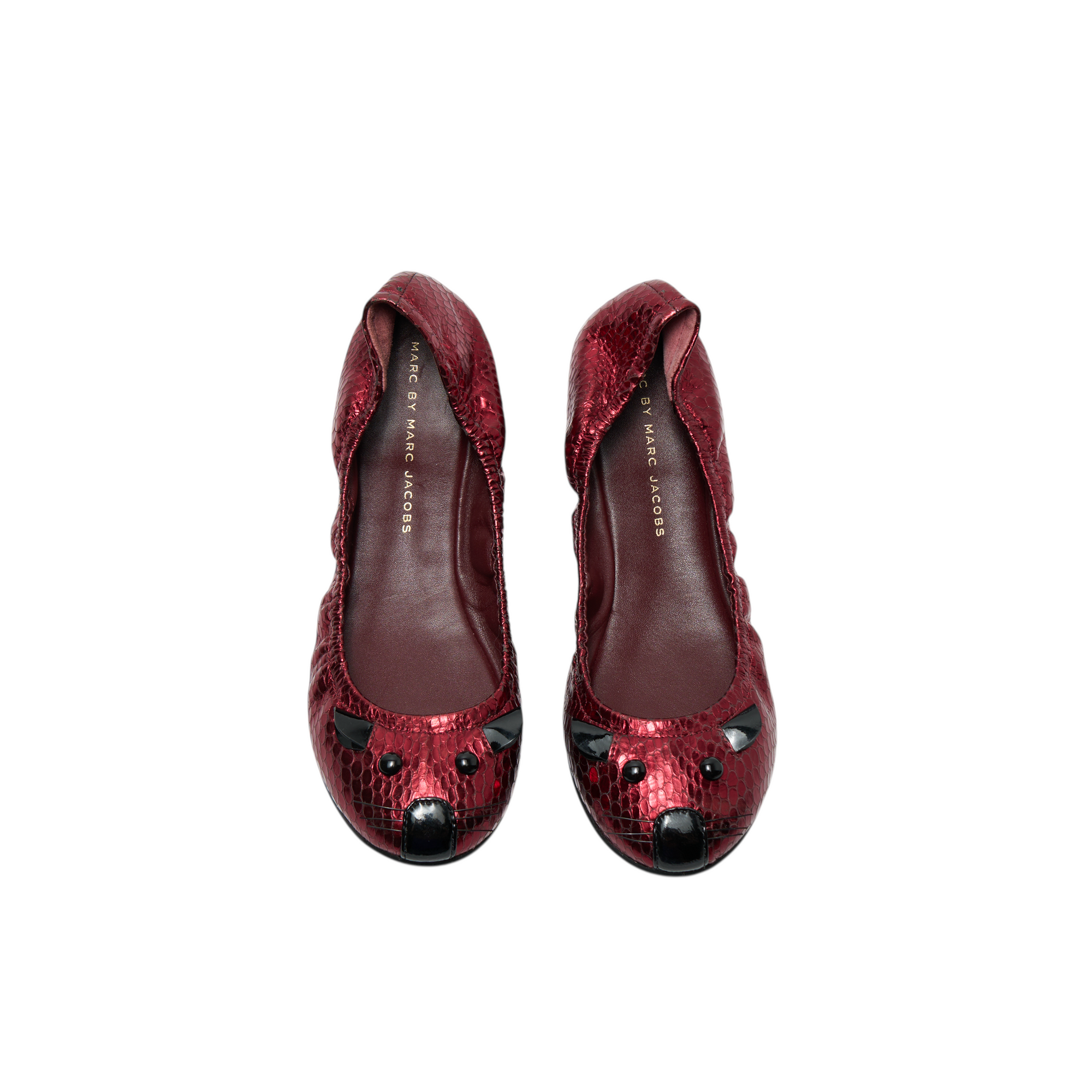 marc jacobs 2000s red python flats