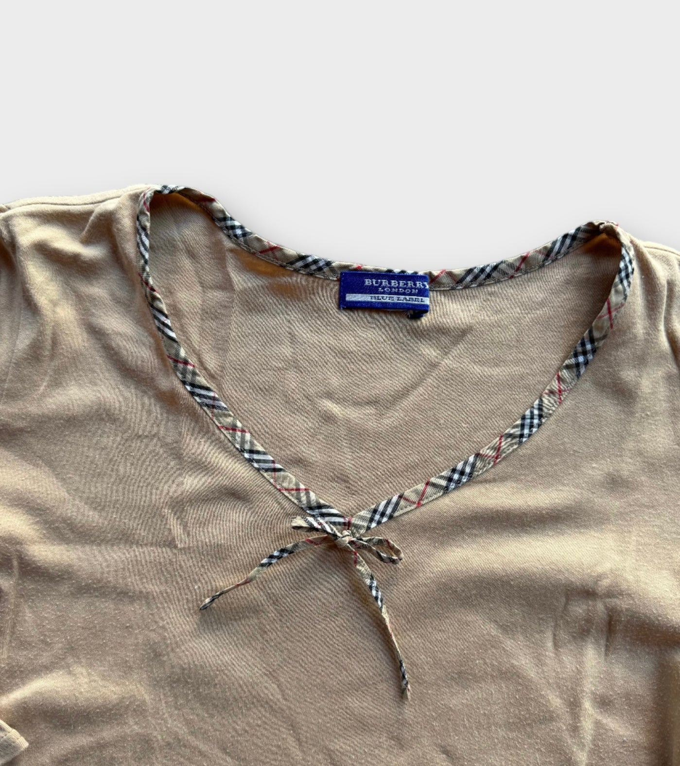 burberry blue label beige bow top