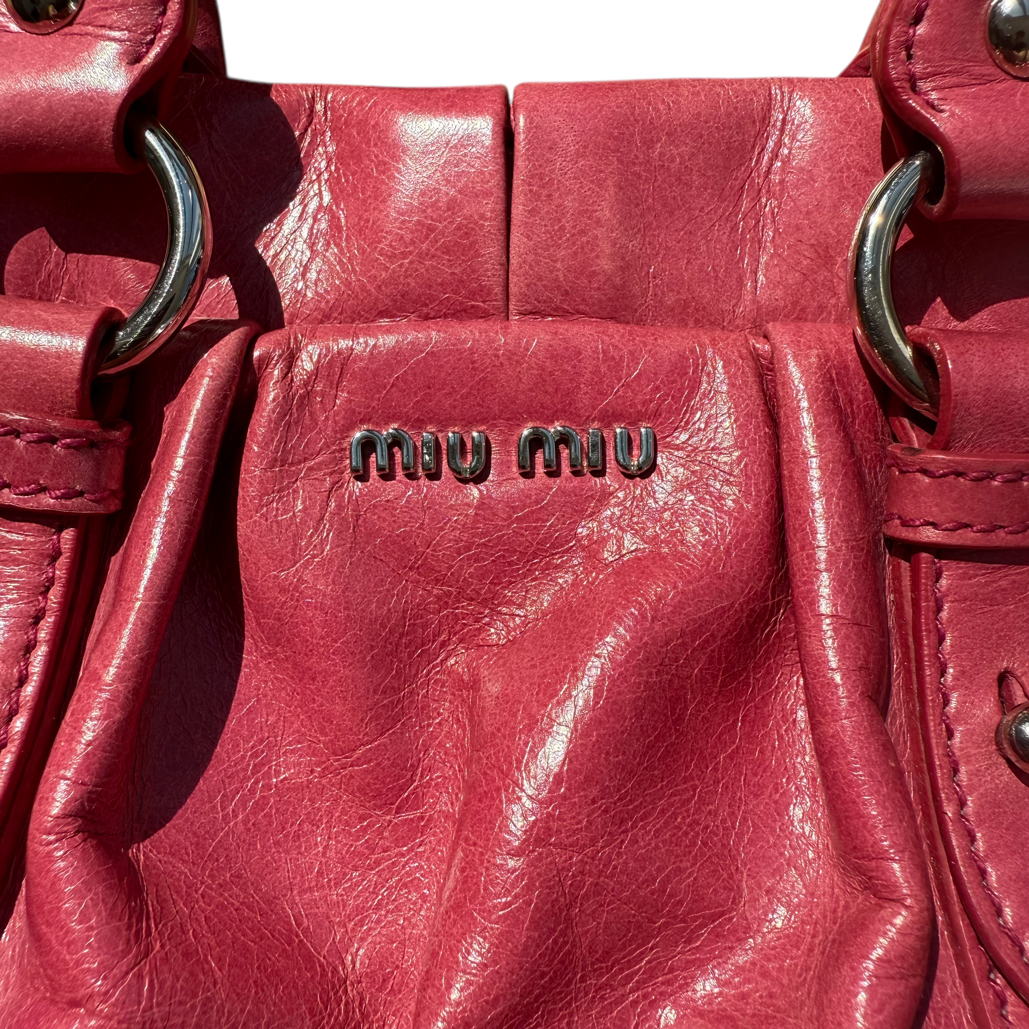 miu miu 2000s pink shoulder bag
