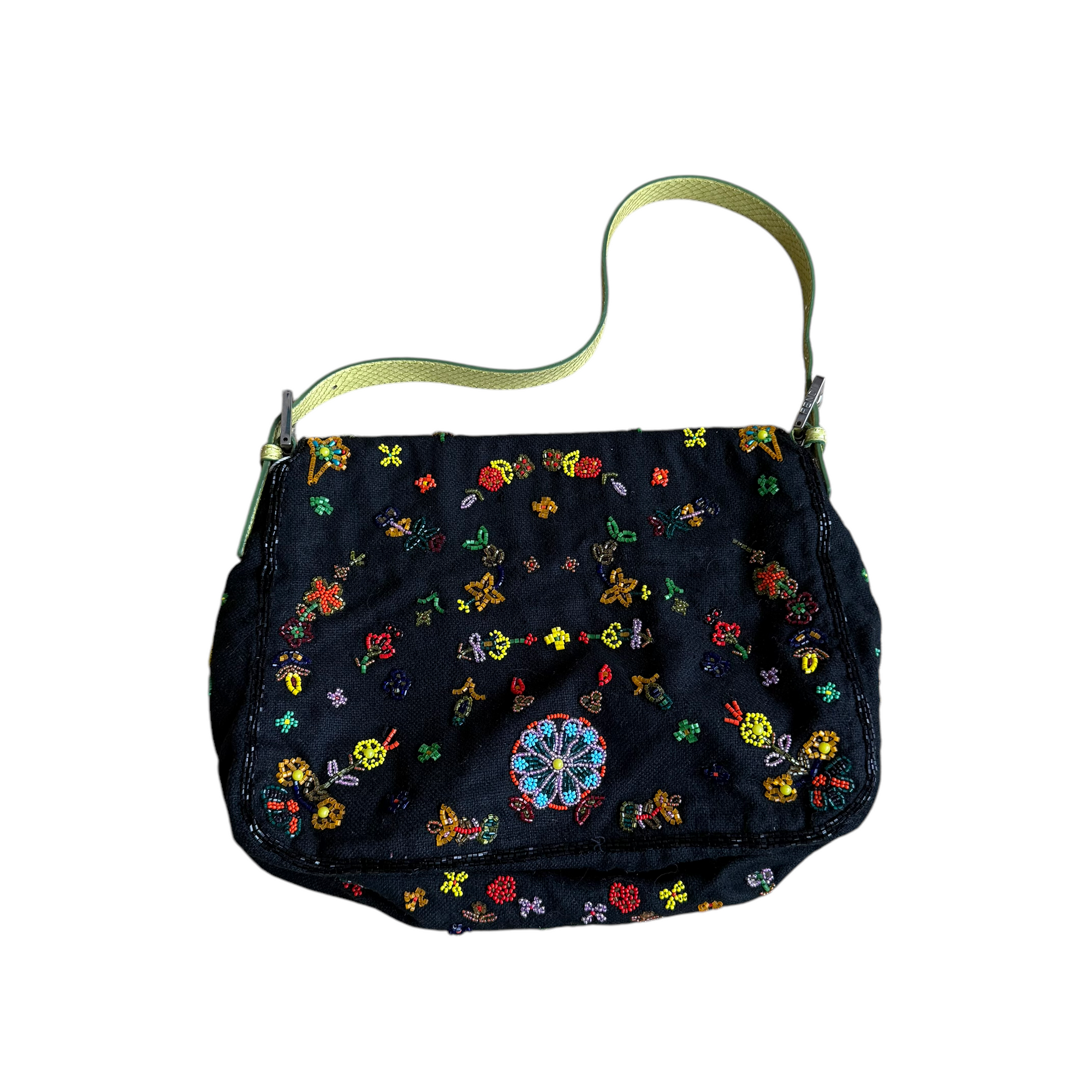 fendi 2000s beaded mamma baguette bag