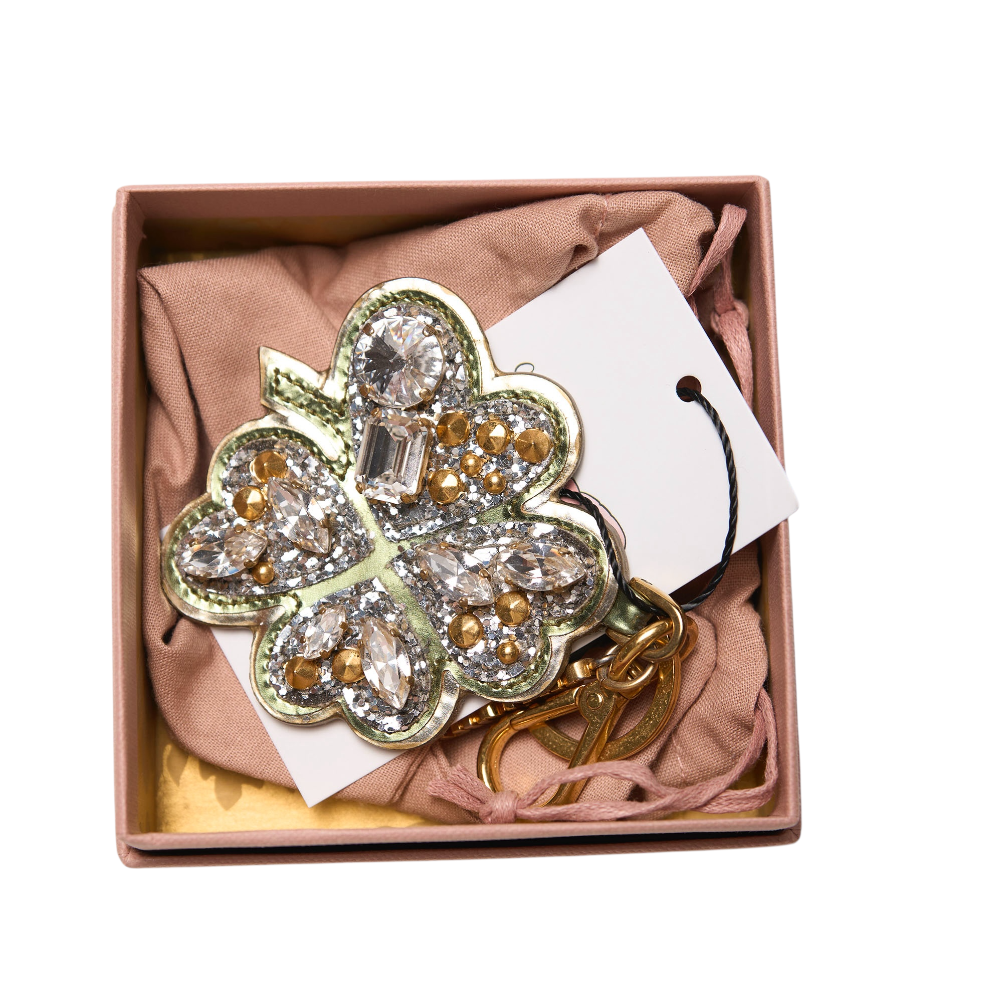 miu miu 4 leaf clover keychain