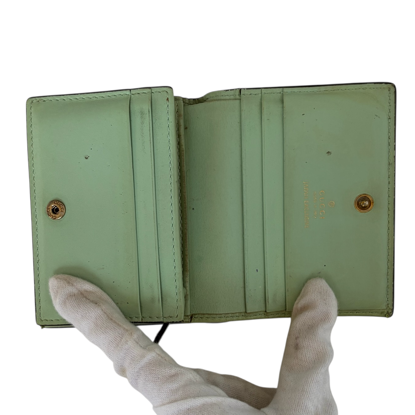 gucci green cat wallet