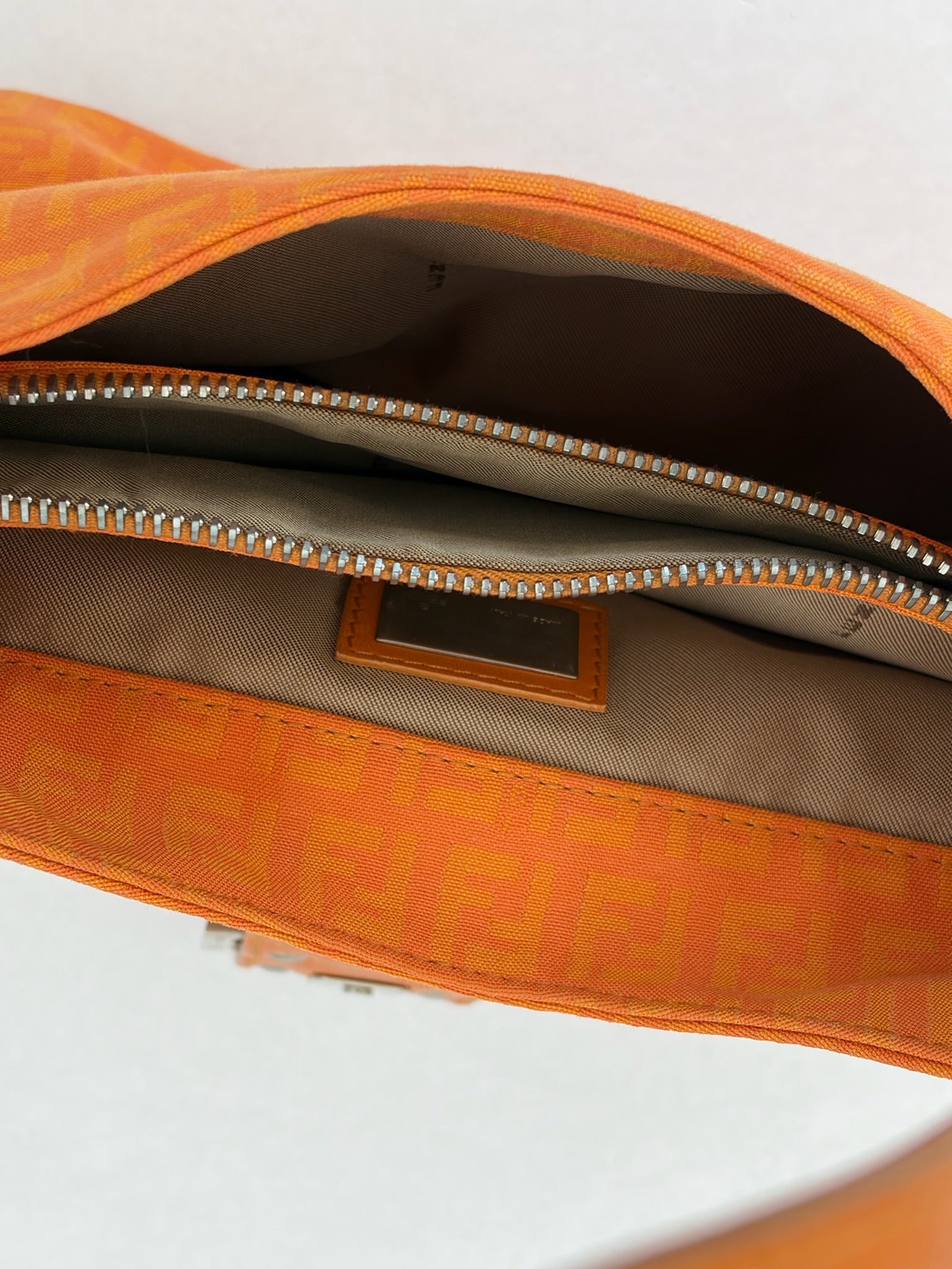 fendi 2000s orange mamma baguette bag