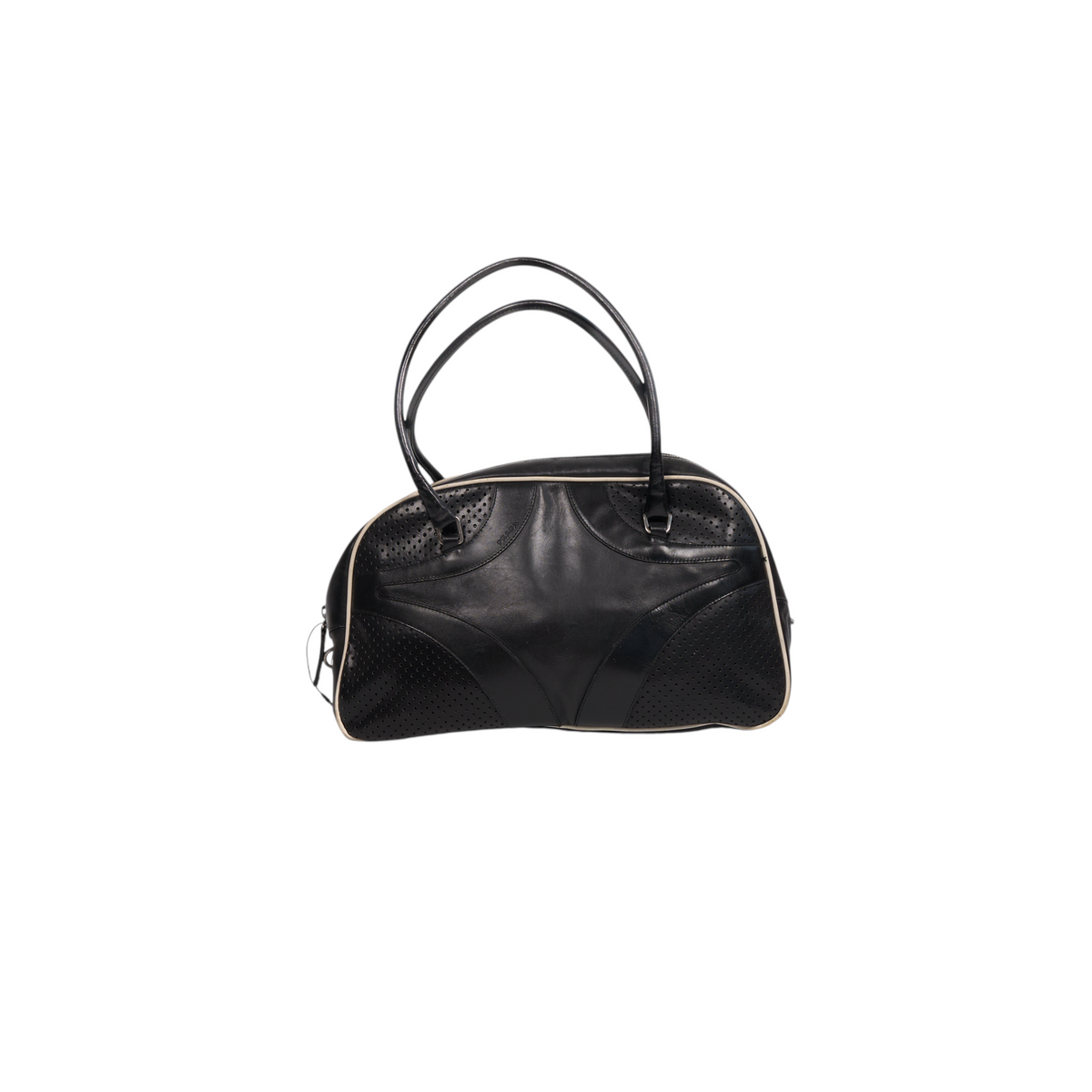 prada s/s 2000 black bowler bag with white trim – hachi archive