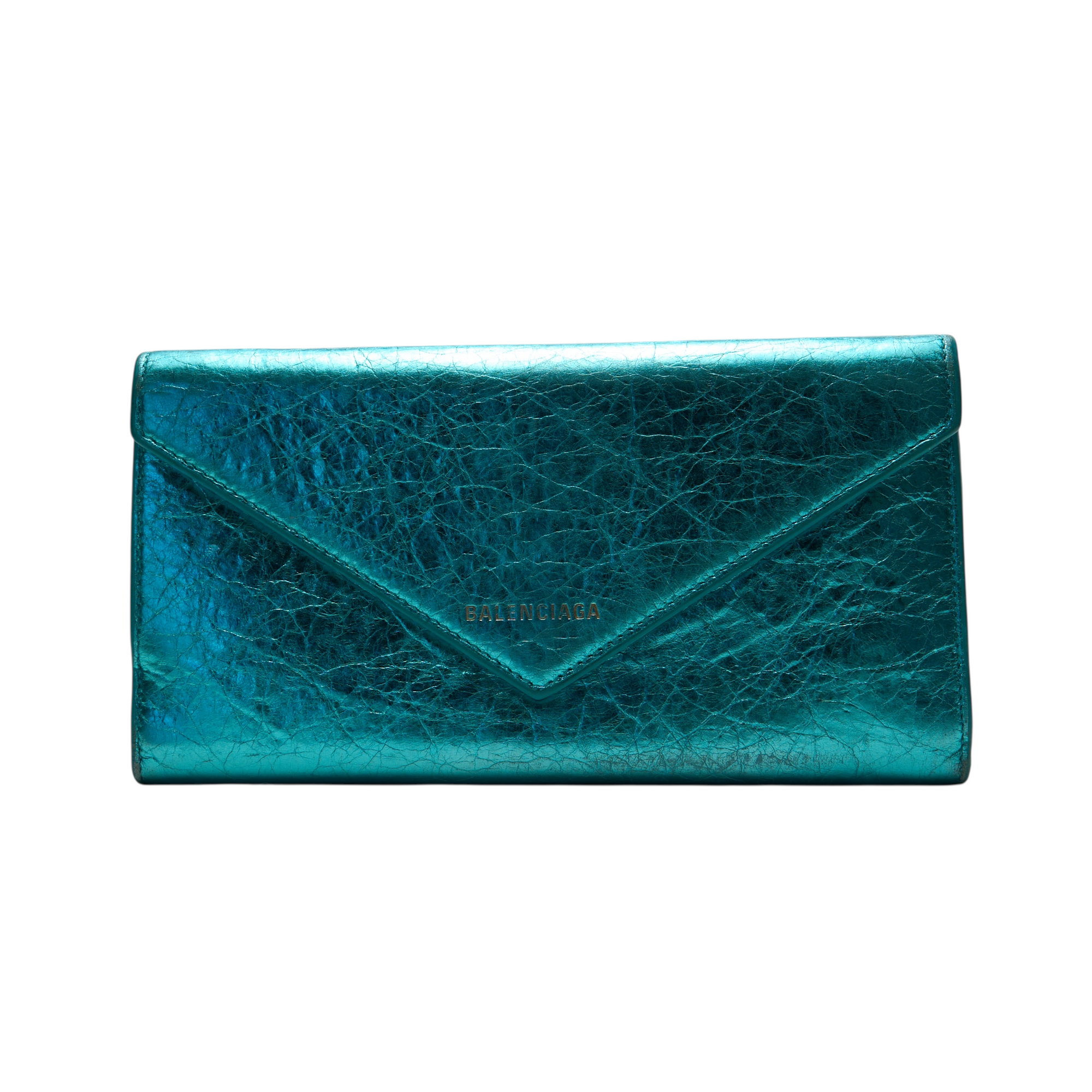 balenciaga blue long wallet