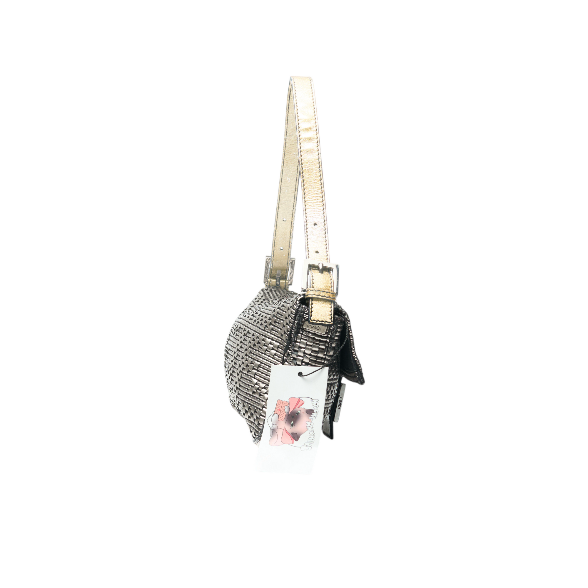 fendi 2000s silver baguette bag