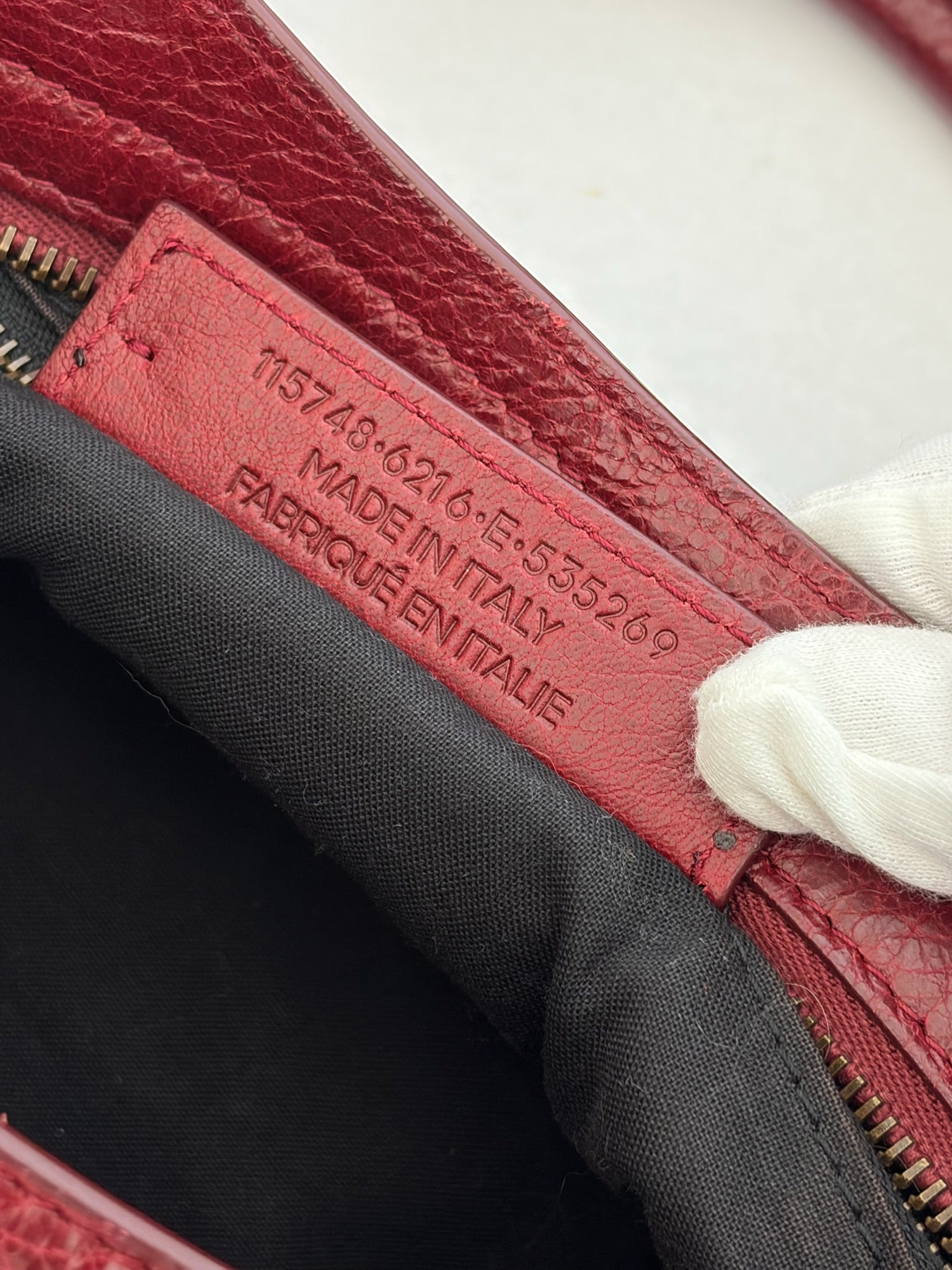 balenciaga 2000s burgundy red city bag