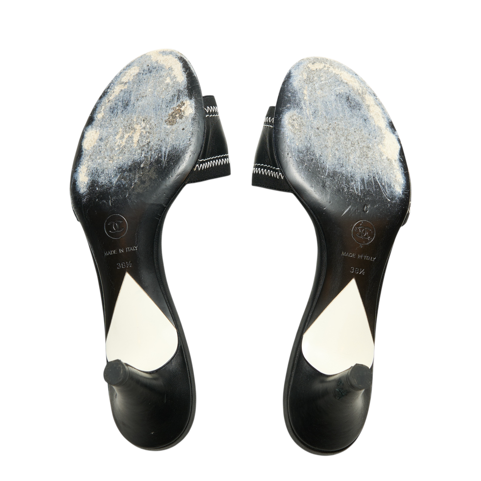 chanel 2000s black kitten heels