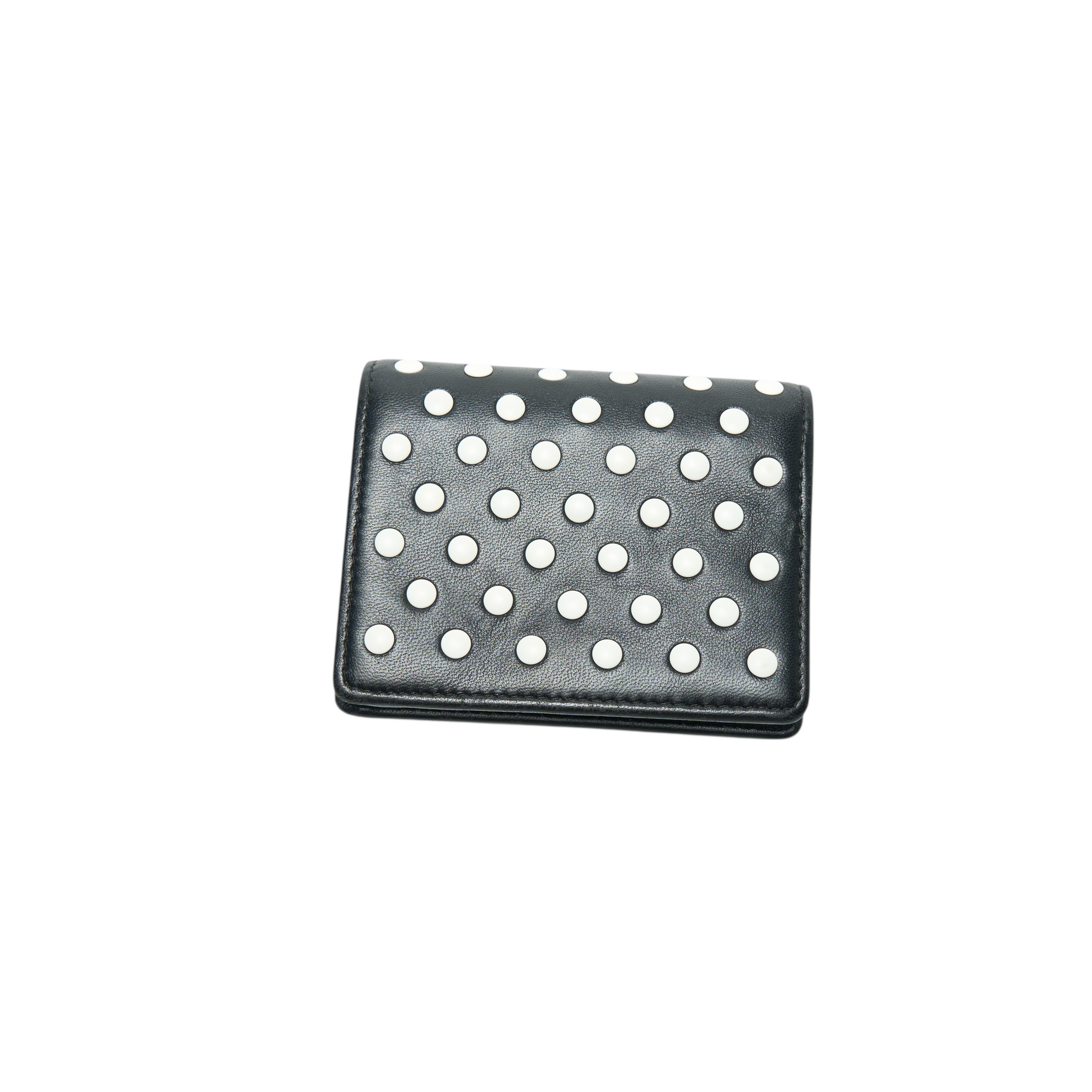 miu miu black polka dot wallet