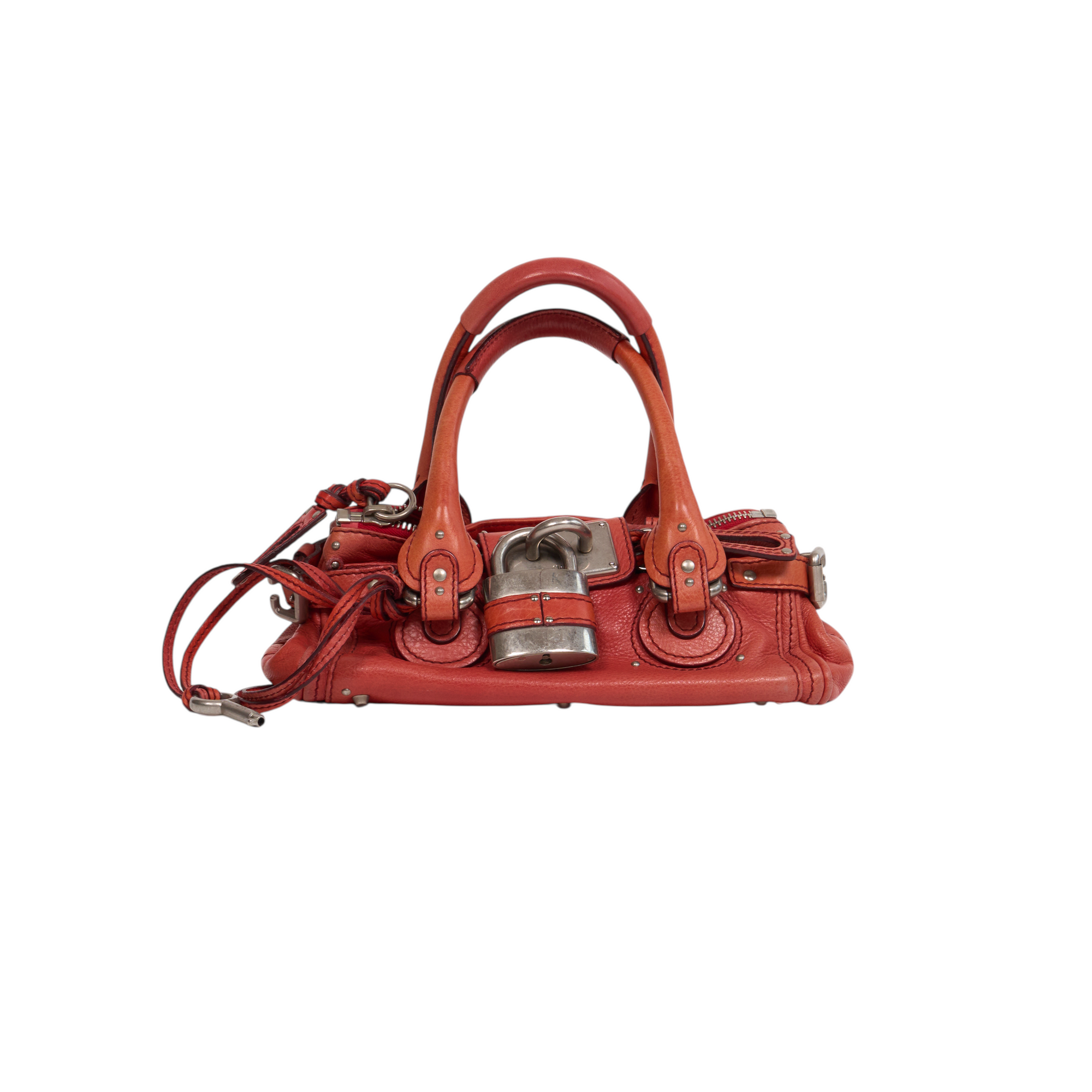 chloé 2000s orange mini paddington bag