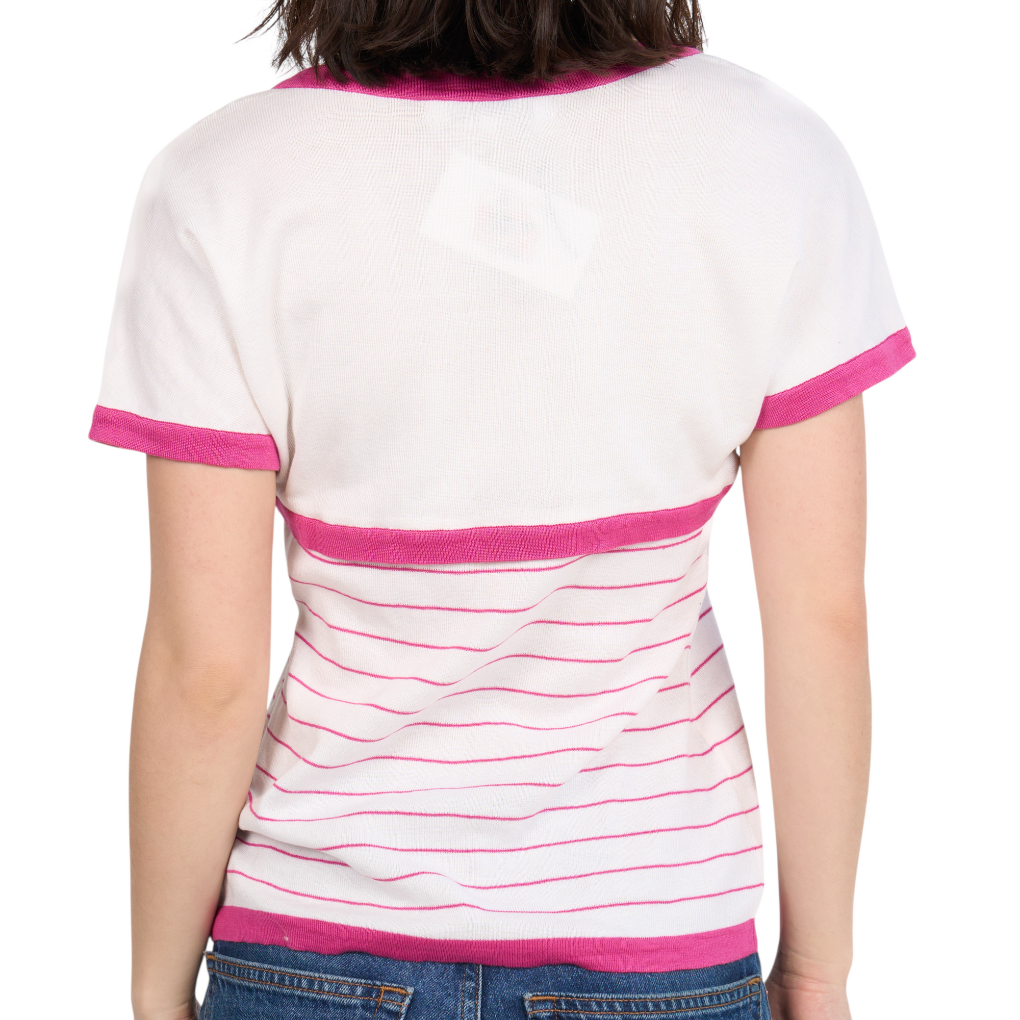 christian dior 2000s pink striped top