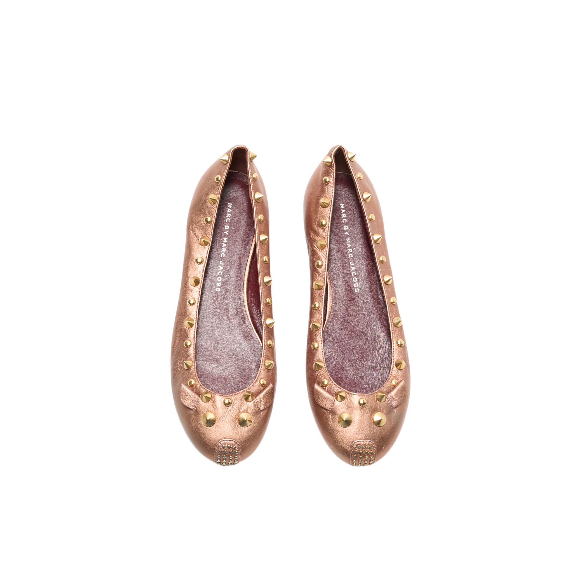 marc jacobs 2000s rose gold mouse flats