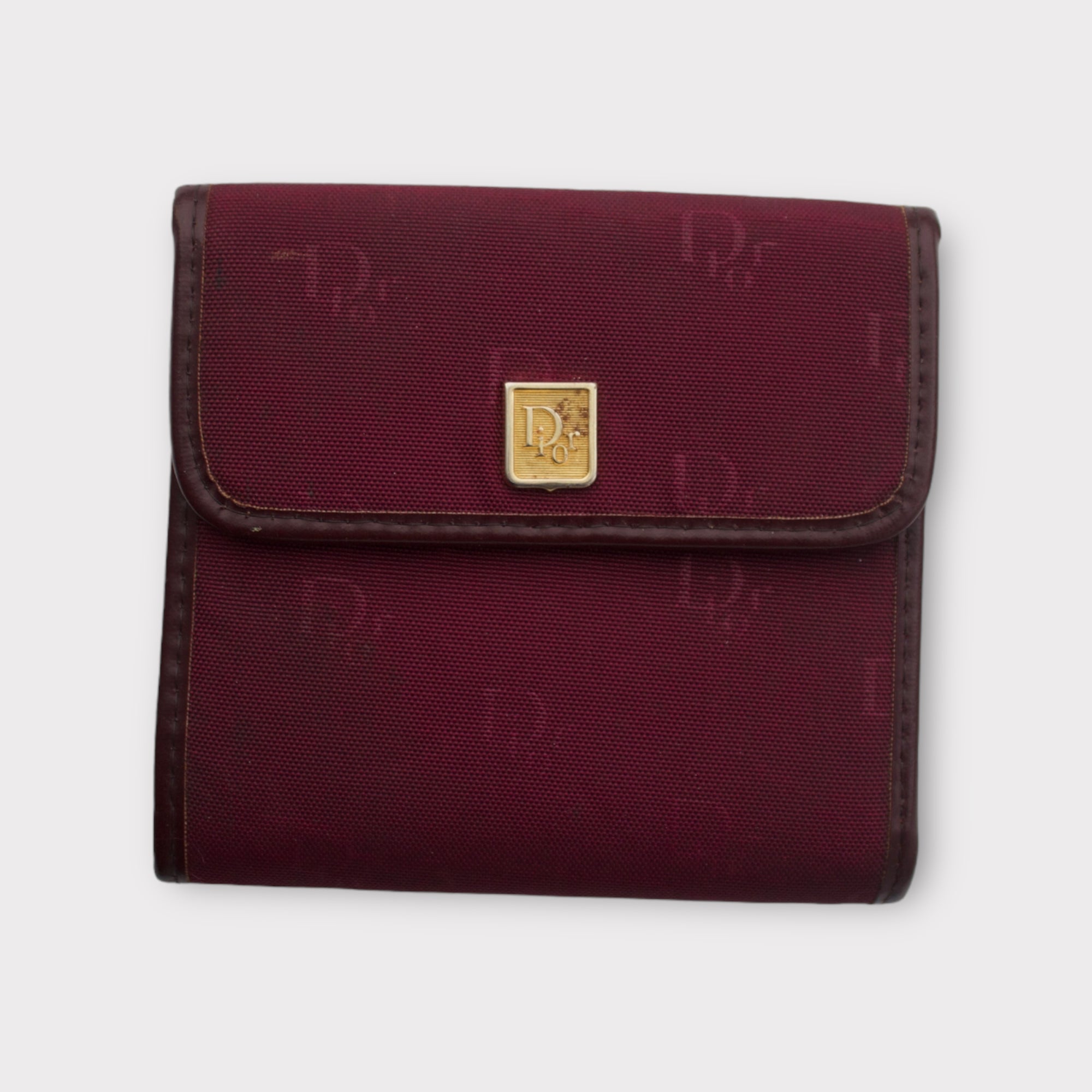 christian dior 2000s burgundy red wallet