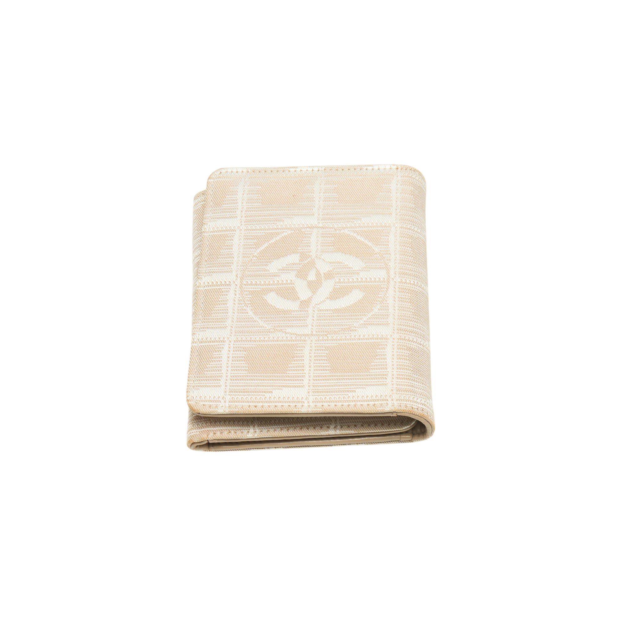 chanel 2000s tan travel ligne wallet