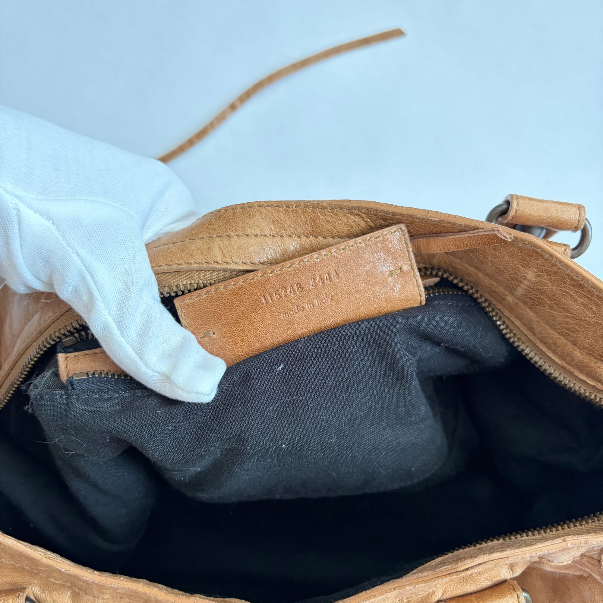 balenciaga 2000s light brown city bag