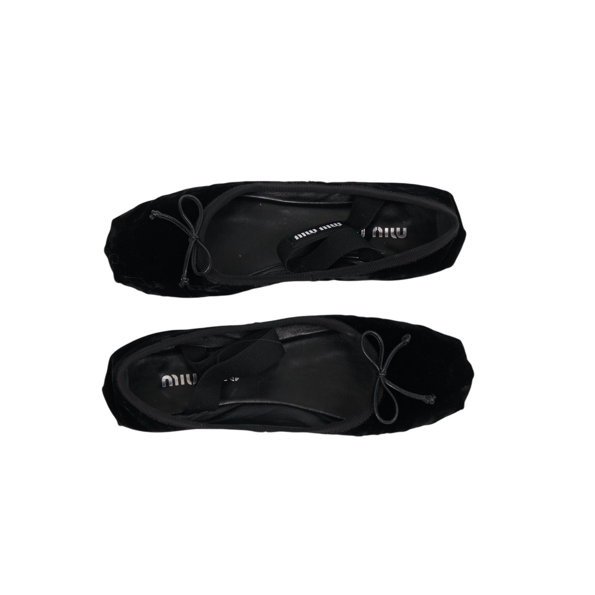 miu miu black velvet ballet flats